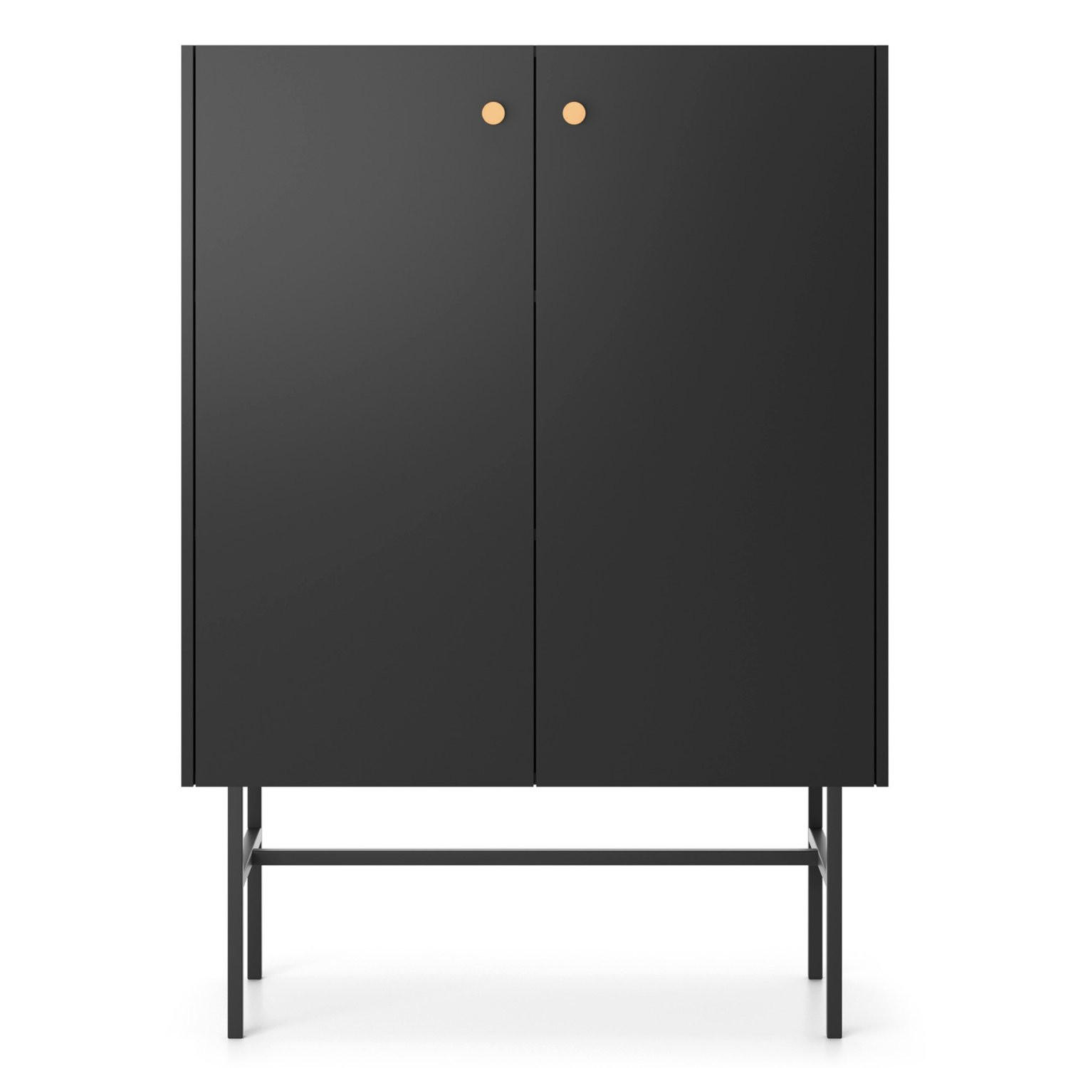 HIGHBOARD Divenos Schwarz 93 cm - Goldfarben/Schwarz, Holzwerkstoff/Metall (93.2/131.7/39cm) - Selsey