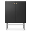 HIGHBOARD Divenos Schwarz 93 cm - Goldfarben/Schwarz, Holzwerkstoff/Metall (93.2/131.7/39cm) - Selsey