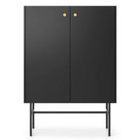 HIGHBOARD Divenos Schwarz 93 cm - Goldfarben/Schwarz, Holzwerkstoff/Metall (93.2/131.7/39cm) - Selsey