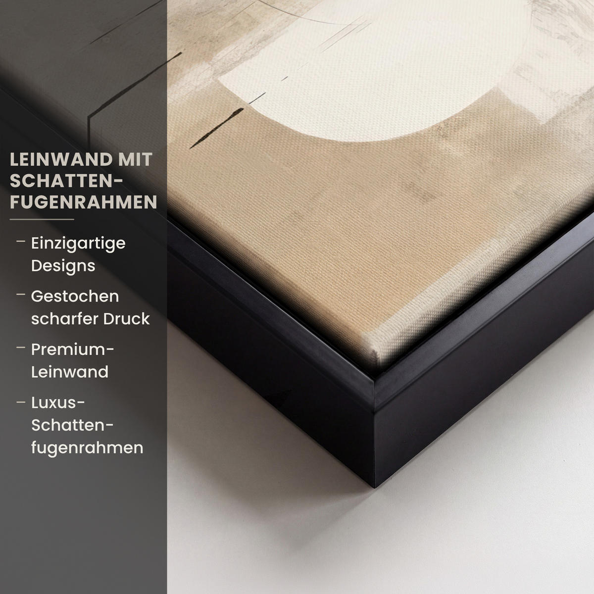 LEINWAND Bilder mit Rahmen - Abstrakt - Kunst - Grau - 30x20 - Hellgrau, Textil (30/20cm) - MuchoWow