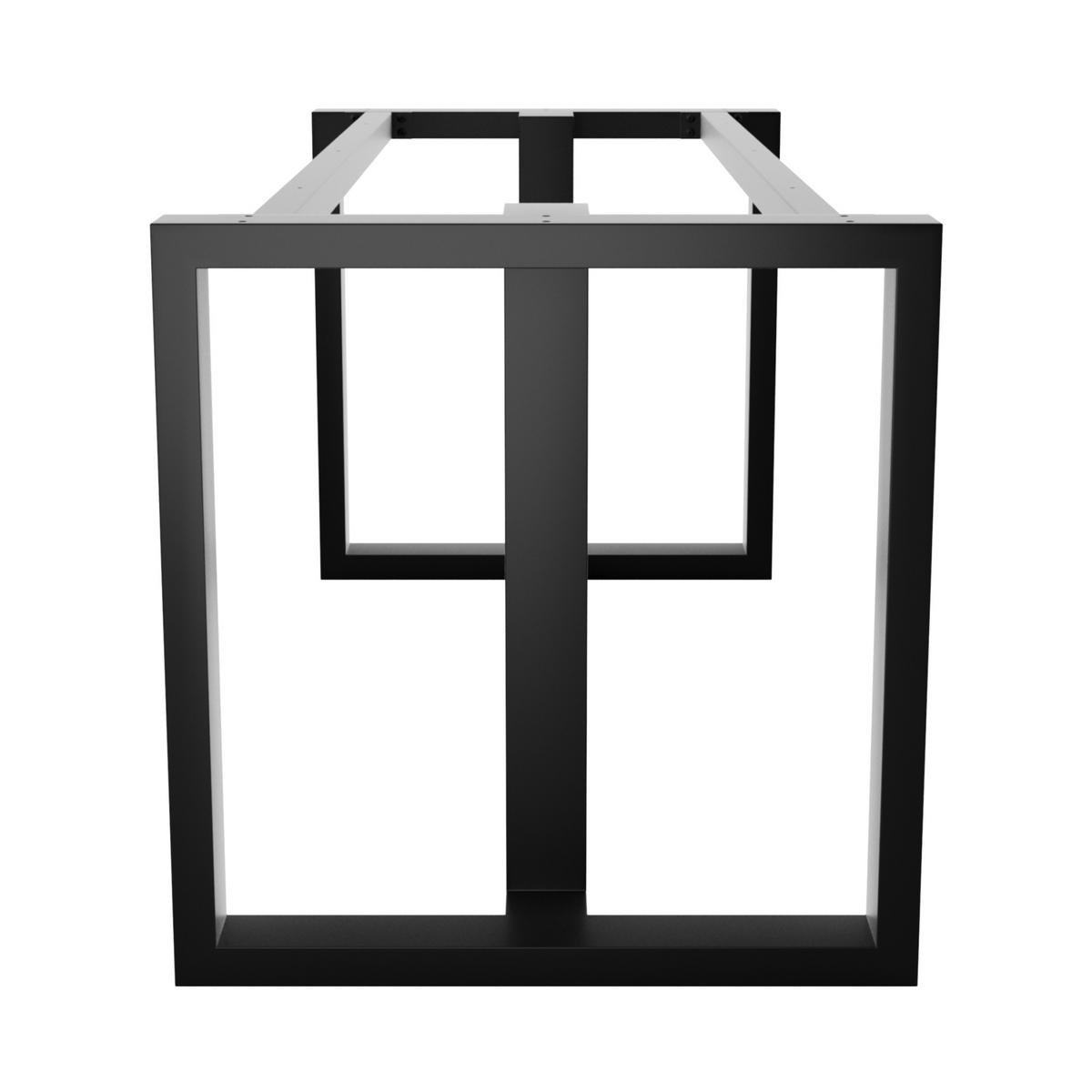 TISCHBEINE Astana Metall Schwarz 140/70/72 cm - Schwarz, Metall (70/72/140cm) - Metalo Pro