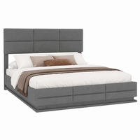 BETT mit Stauraum 140x200 cm Samt Dark Gray - Dunkelgrau, Metall (140/200cm) - Meubliv