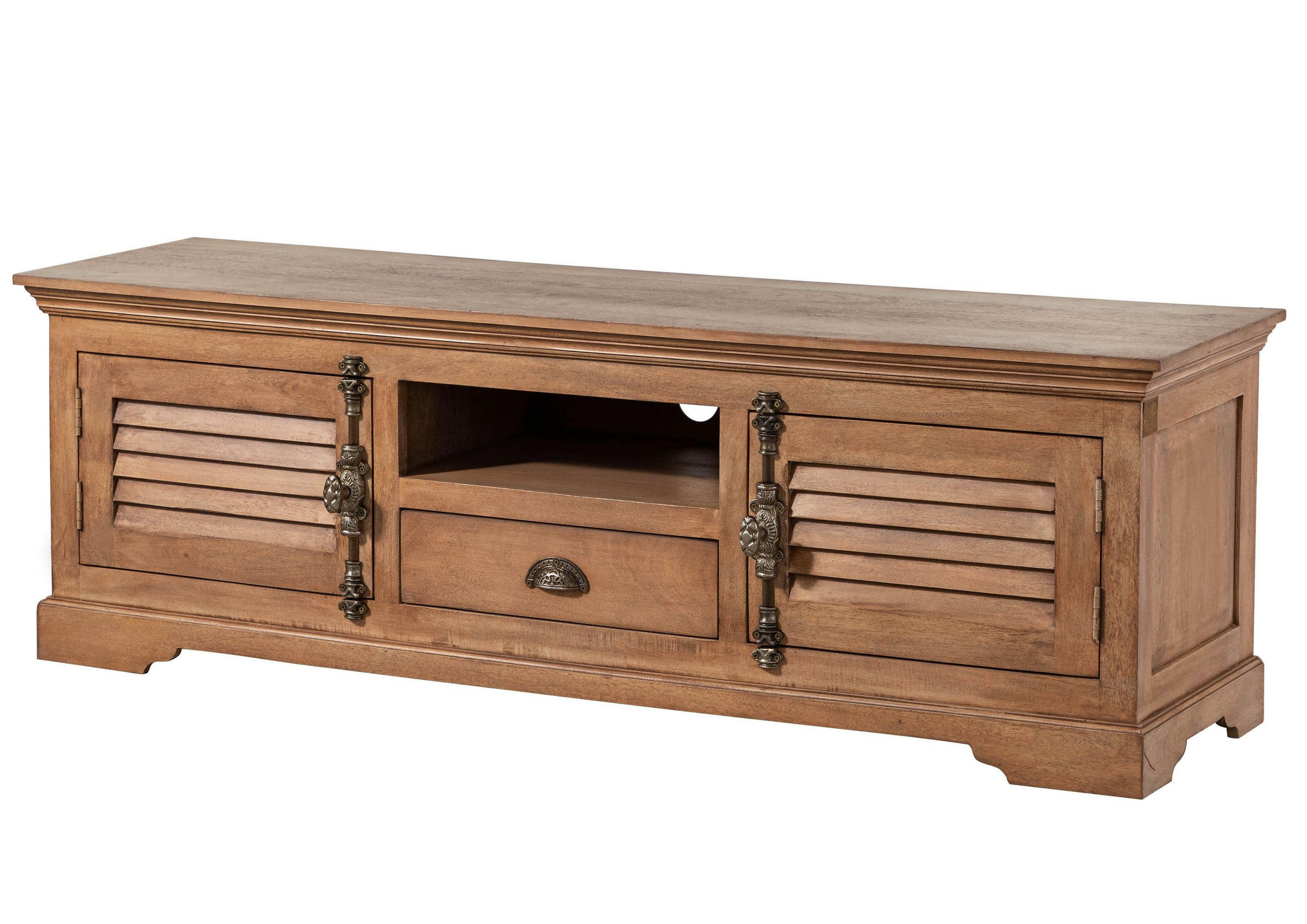 TV-BOARD Mango 170x45x55 beige geölt TOULOUSE #11 - Beige, Holz (170/55/45cm) - Massivmoebel24
