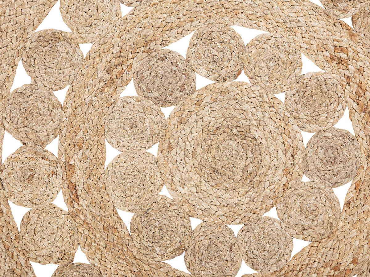 KURZFLOR-TEPPICH Birecik 120/120 cm - Beige, Naturmaterialen (120/120cm) - Beliani