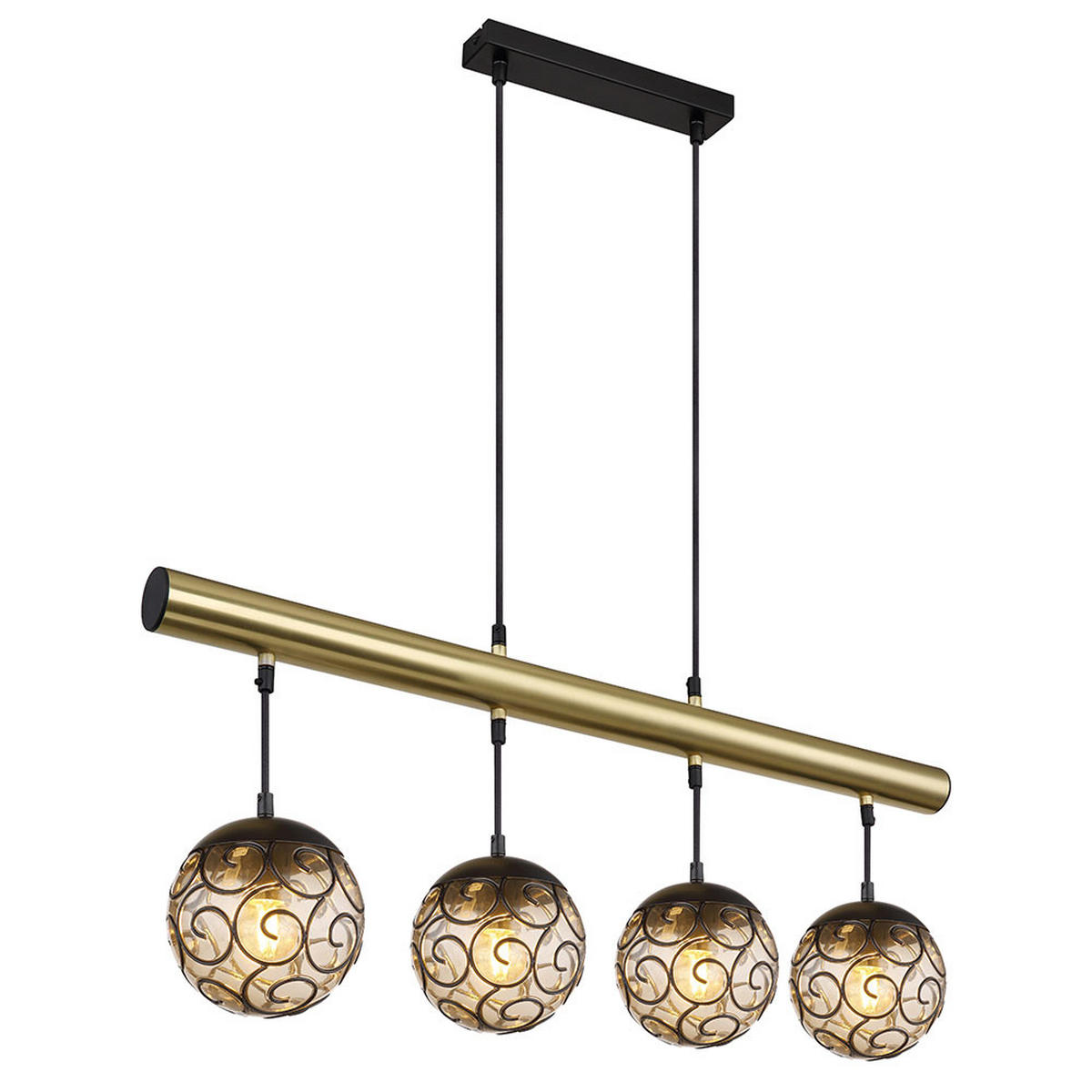 LED HÄNGELEUCHTE Metall Schwarz Gold - Schwarz, Metall (90/15/120cm) - Globo Lighting