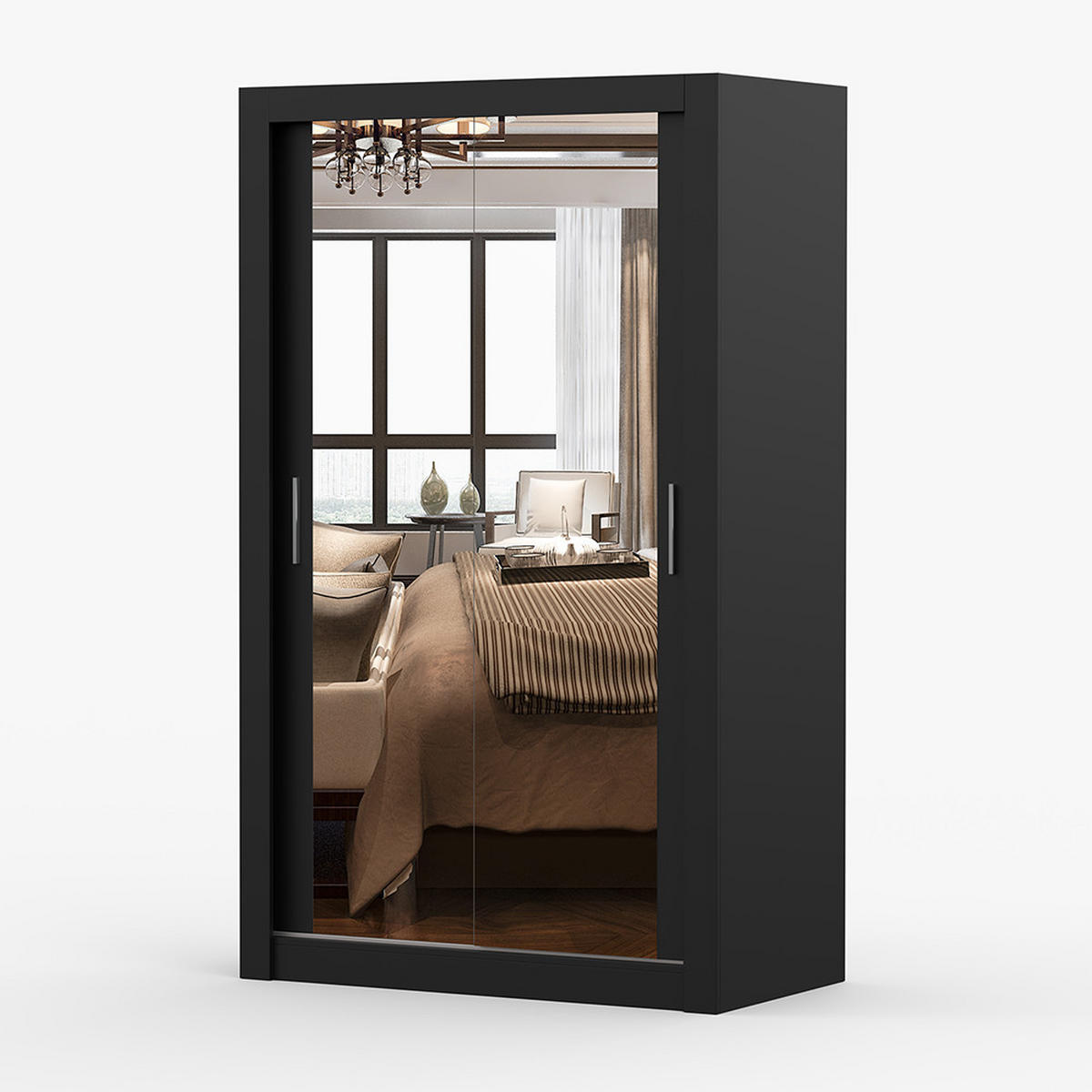 SKŘÍŇ s otočnými dveřmi Milan 120 cm 120/215/64 cm, 2dveřová, černý - černá, kompozitní dřevo (120/215/64cm) - imoebel24