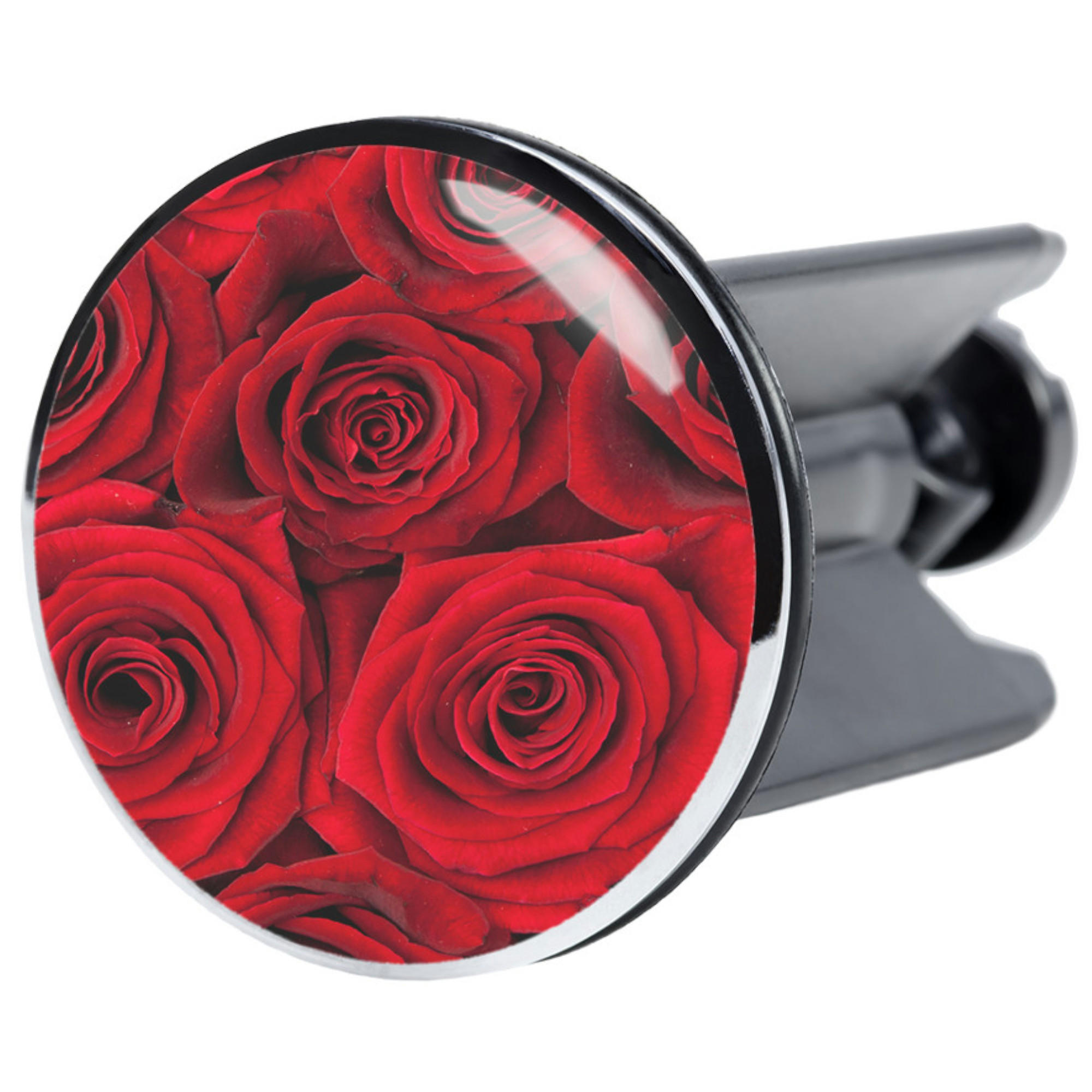 WASCHBECKENSTÖPSEL Rosen - Rot, Kunststoff/Metall (4/7/7cm) - Sanilo