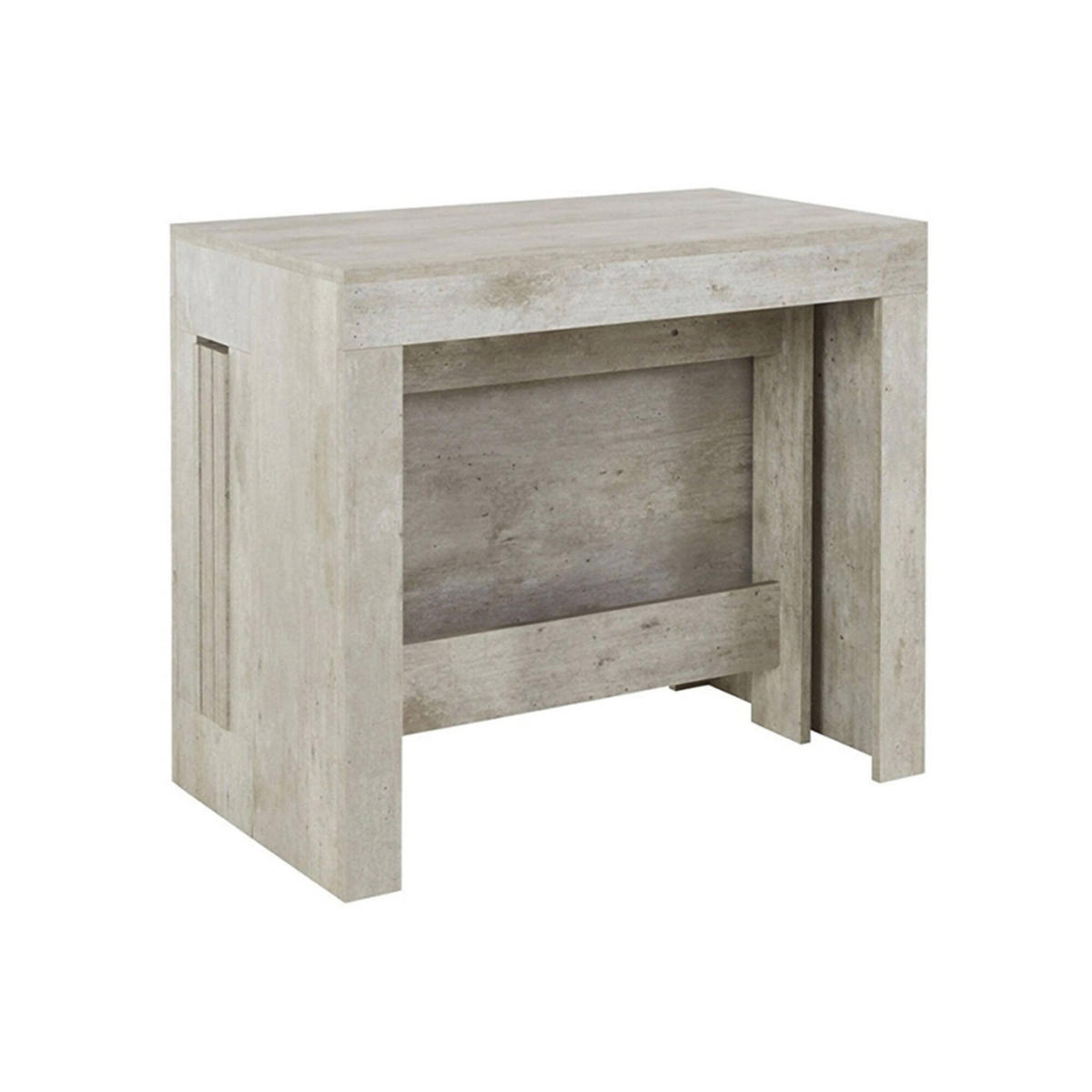 AUSZIEHBARER TISCH Holz-Effekt Zement 90/300/77 cm - Grau, Holzwerkstoff (90/300/77cm) - DMORA
