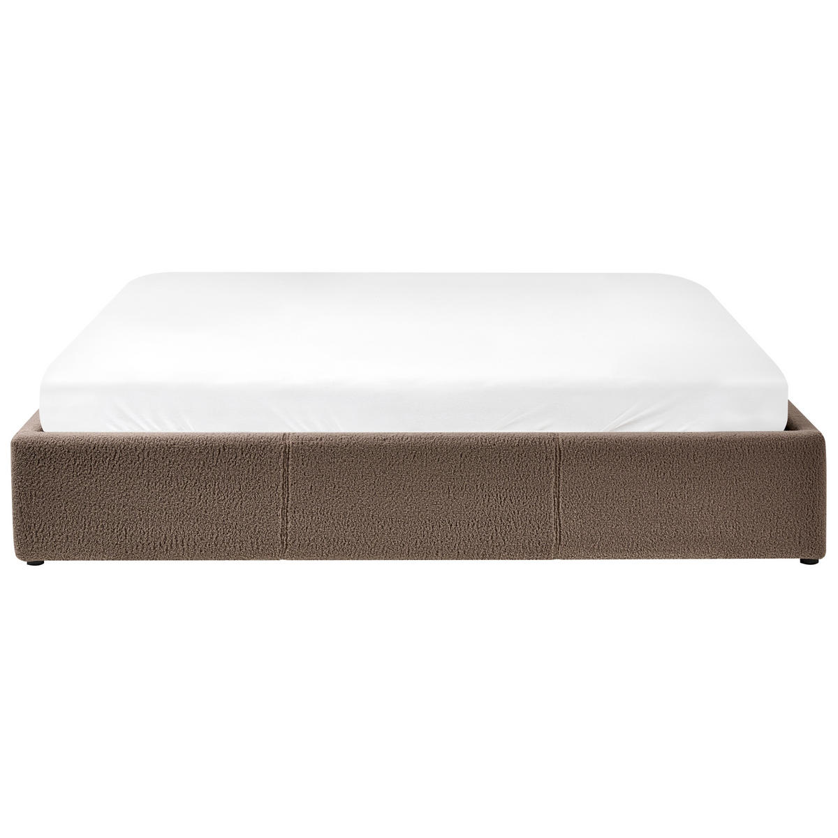 BETT Bouclé 180/200 cm Taupe Dinan - Beige, Textil (180/200cm) - Beliani