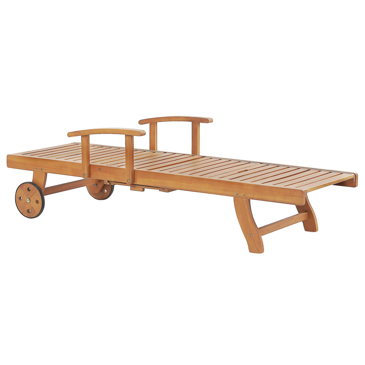 GARTENLIEGE hellbraun Java - Hellbraun, Holz (64/74/196cm) - Beliani