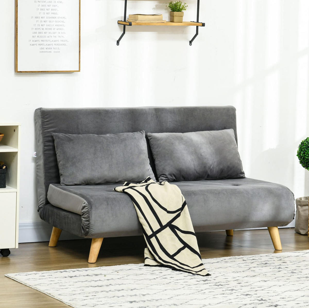 SCHLAFSOFA 72/190 cm Liegefläche – armlehnenlos, mit verstellbarer Rückenlehne - Grau, Textil (78/79/130cm) - BEAOK