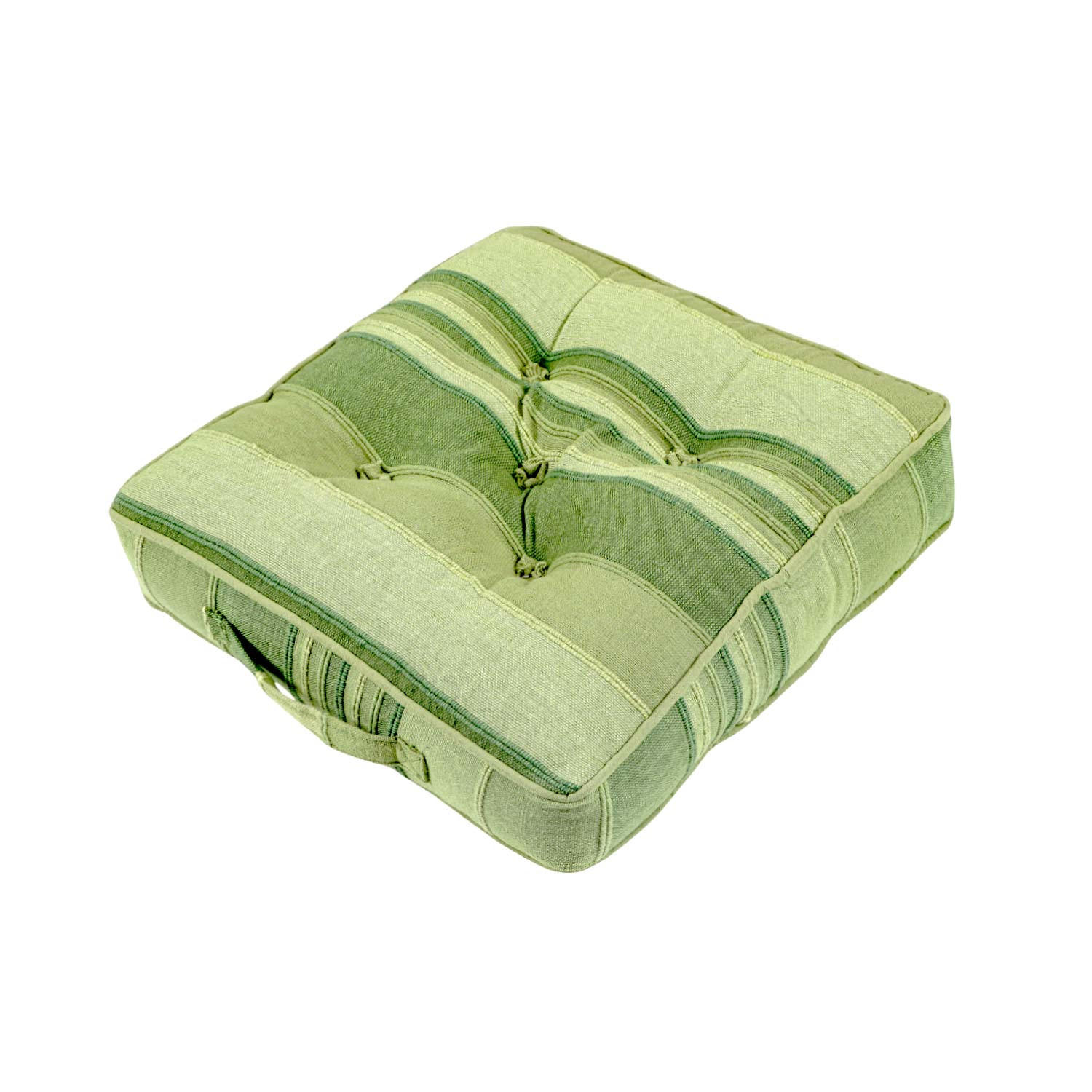 SITZKISSEN Morocco grün gestreift 40/40/8 cm - Grün, Textil (40/40/8cm) - Homescapes