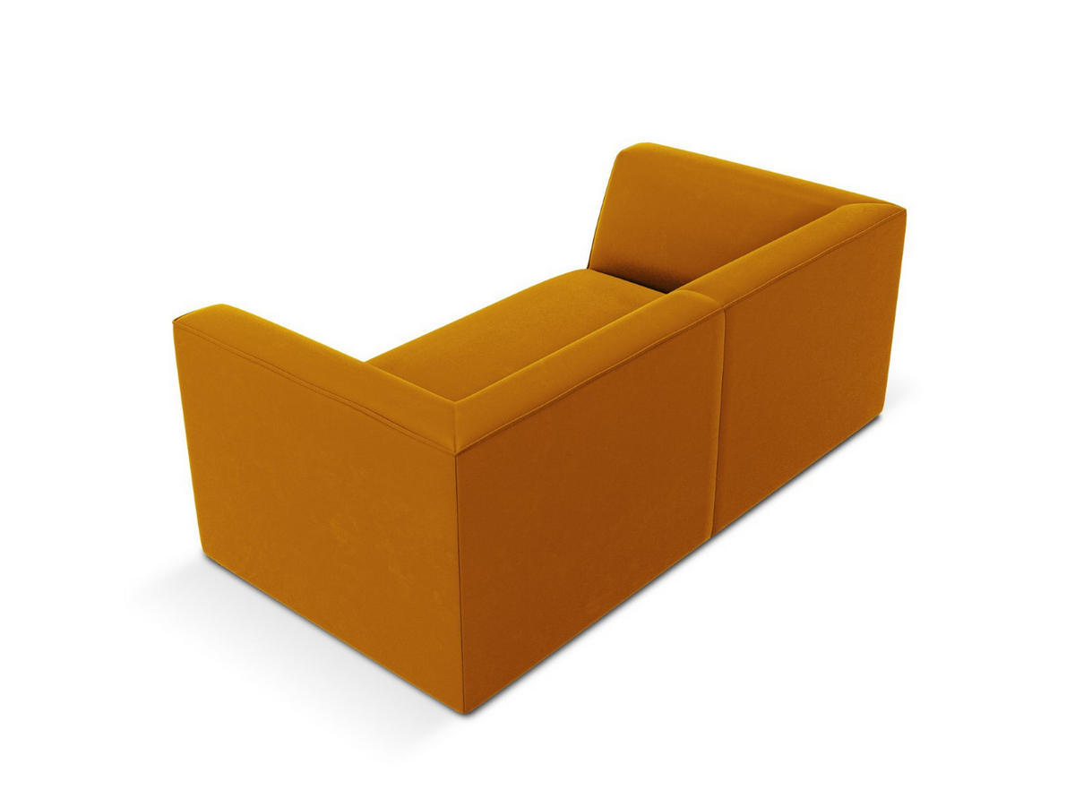SOFA Ruby aus Samt gelb 2 Sitzplätze - Gelb, Textil (93/69/174cm) - Micadoni