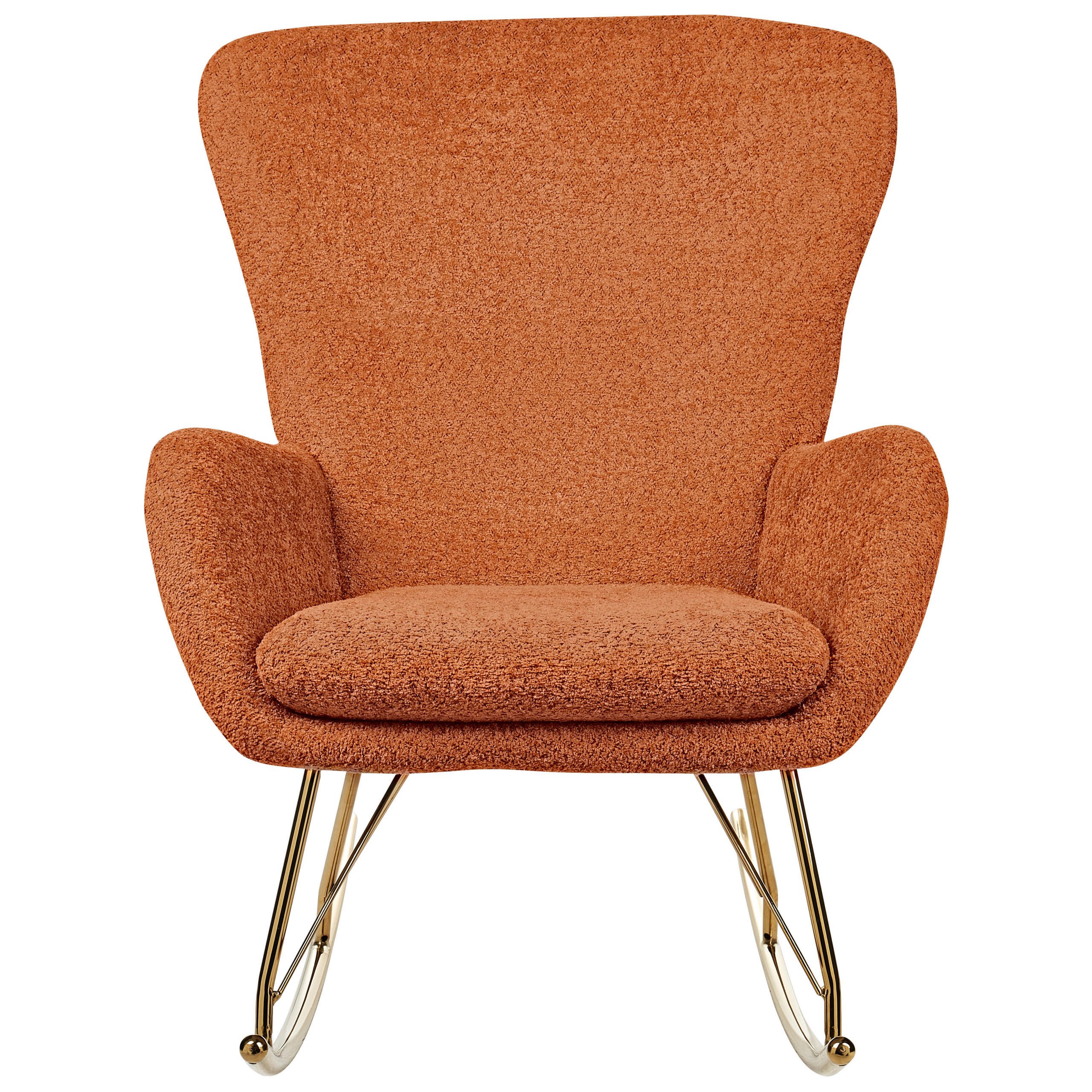 SCHAUKELSESSEL Bouclé Orange Anaset - Goldfarben/Orange, Textil (74/99/99cm) - Beliani