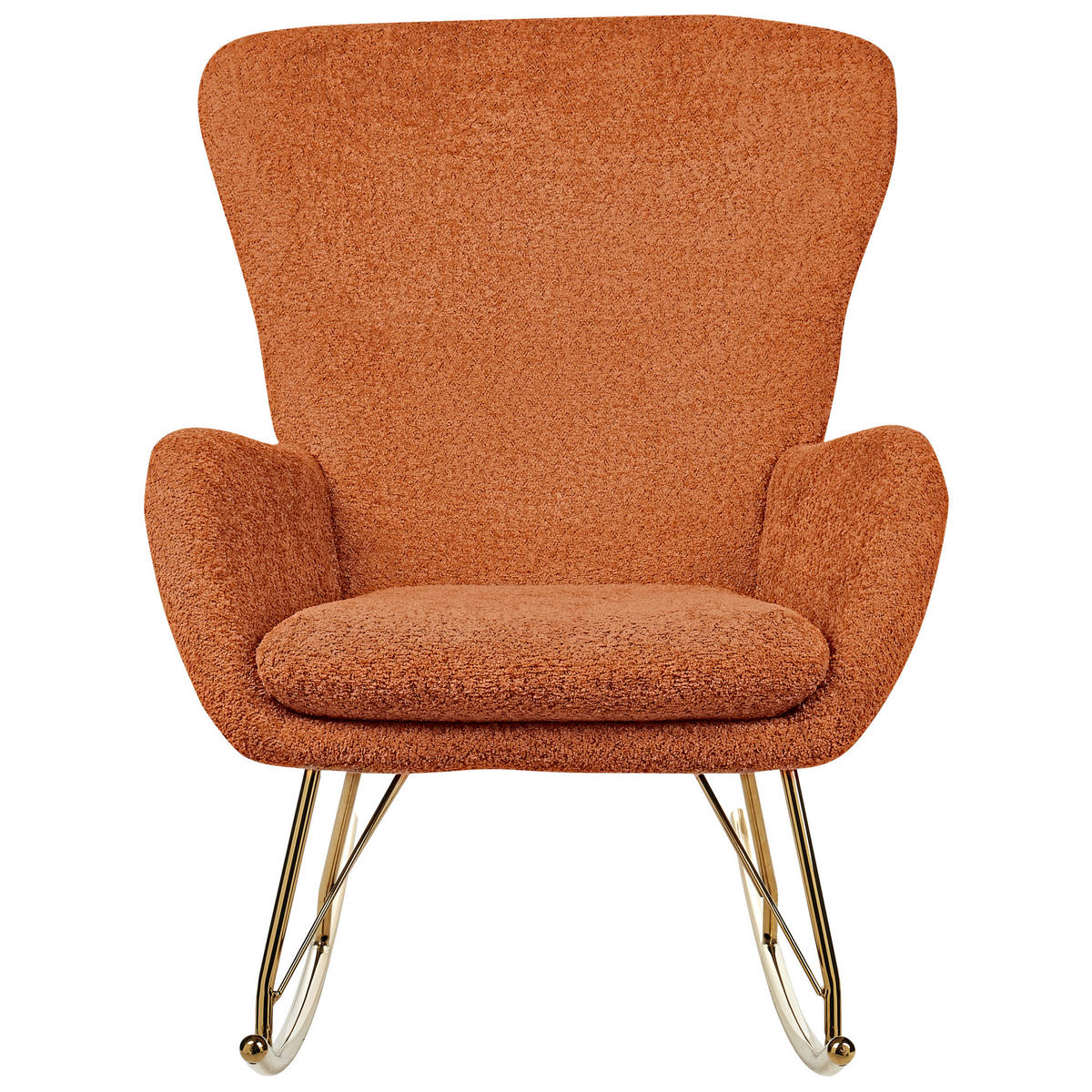 SCHAUKELSESSEL Bouclé Orange Anaset - Goldfarben/Orange, Textil (74/99/99cm) - Beliani