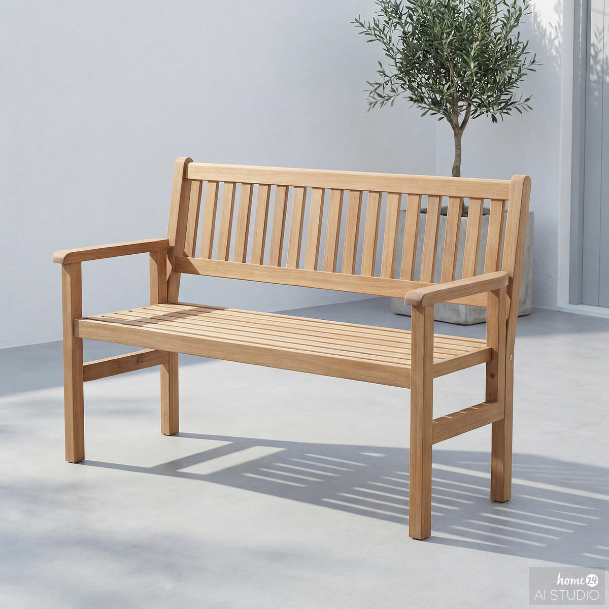 GARTENBANK - Akazie - Akaziefarben, Holz (120/89/55cm) - home24
