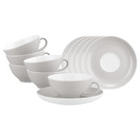 TEETASSEN MIT UNTERTASSEN Liberty Pure Colors New Grey 140 ml 6er Set - Grau, Keramik (13/6.3/13cm) - Seltmann Weiden