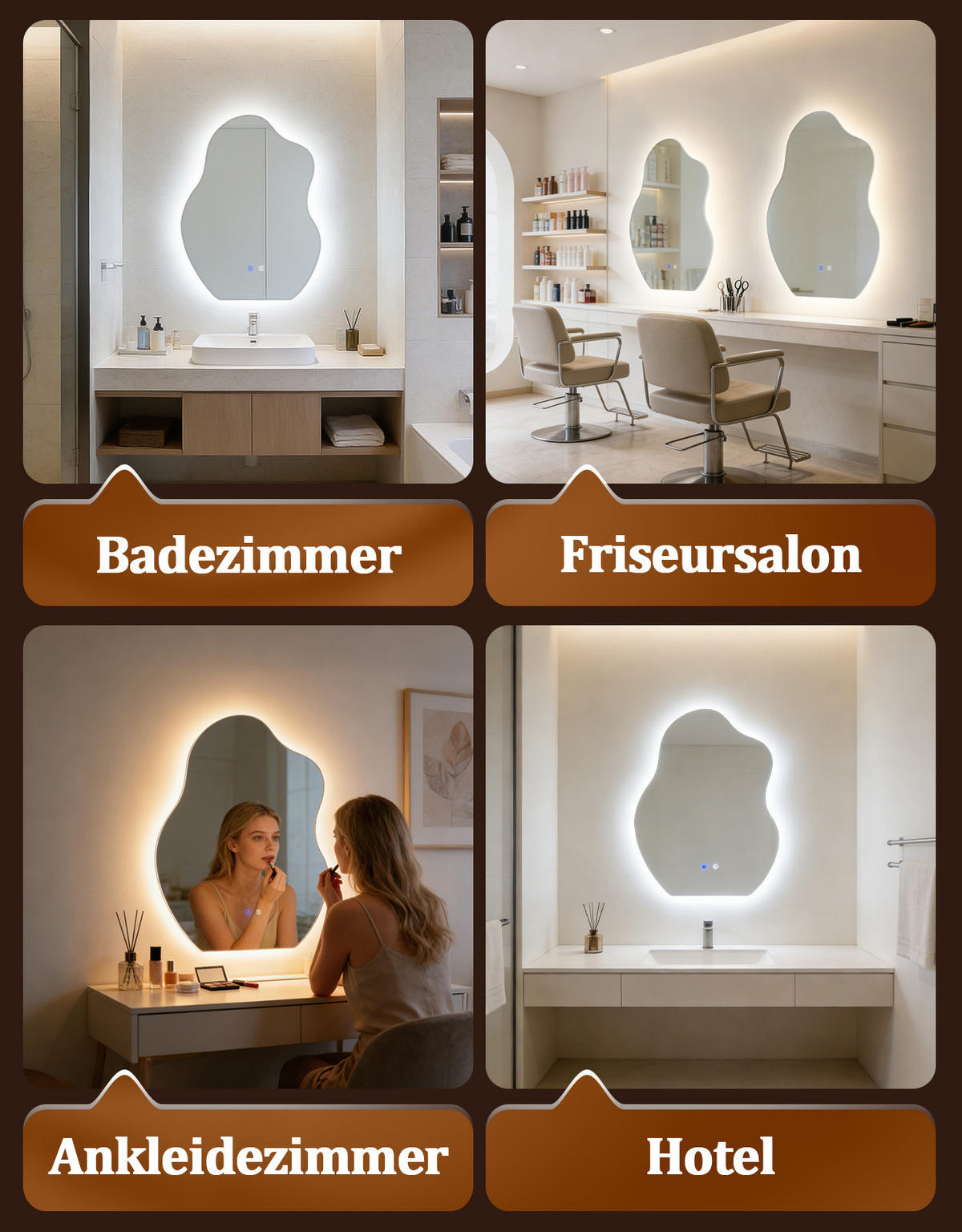 BADSPIEGEL mit Beleuchtung Jeryn 3.4/60/80 cm - Weiß, Glas (60/80/3.4cm) - ZMH