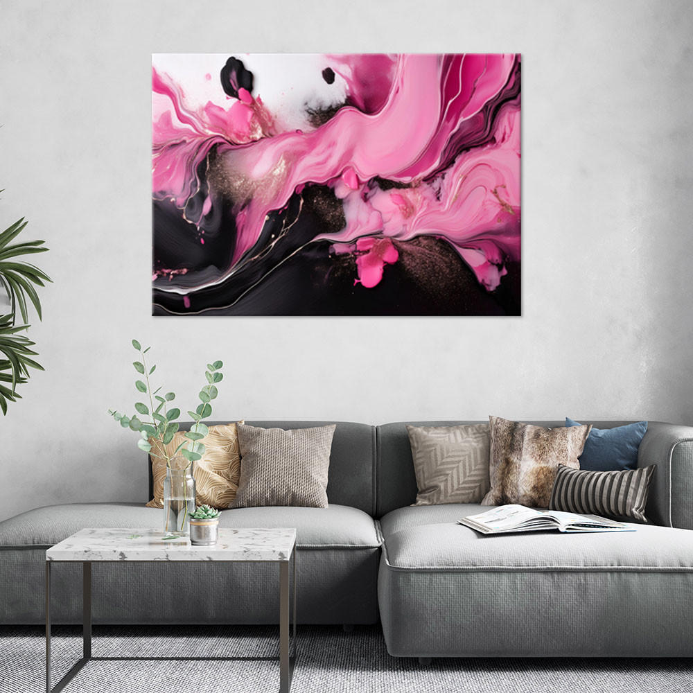 LEINWANDBILD Rosa abstraktes Loft 120x80cm - Pink, Textil (120/80cm) - Feeby