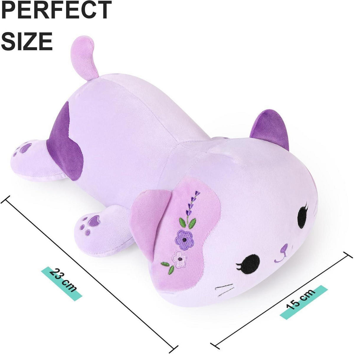 PLÜSCHTIER Katze Violett 23 cm - Lila, Textil (15/23cm)