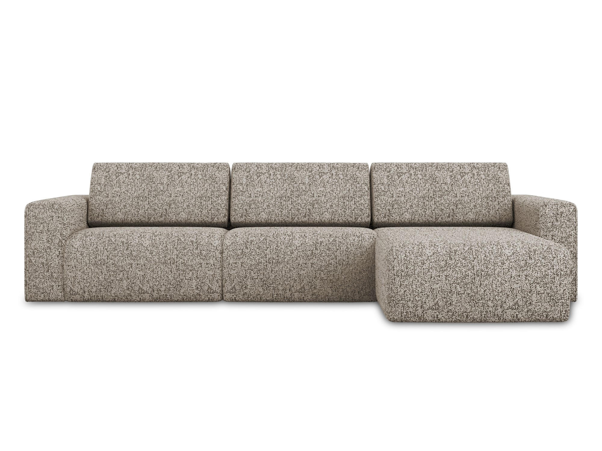 ECKSOFA rechts Strukturstoff Stoff Beige - Beige/Gelb, Kunststoff/Textil (314/167cm) - Makamii