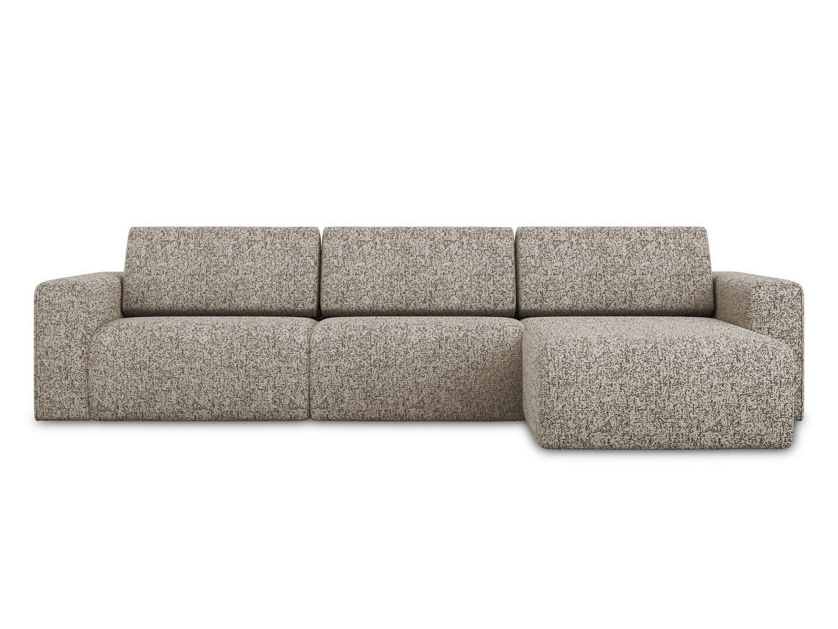 ECKSOFA rechts Strukturstoff Stoff Beige - Beige/Gelb, Kunststoff/Textil (314/167cm) - Makamii