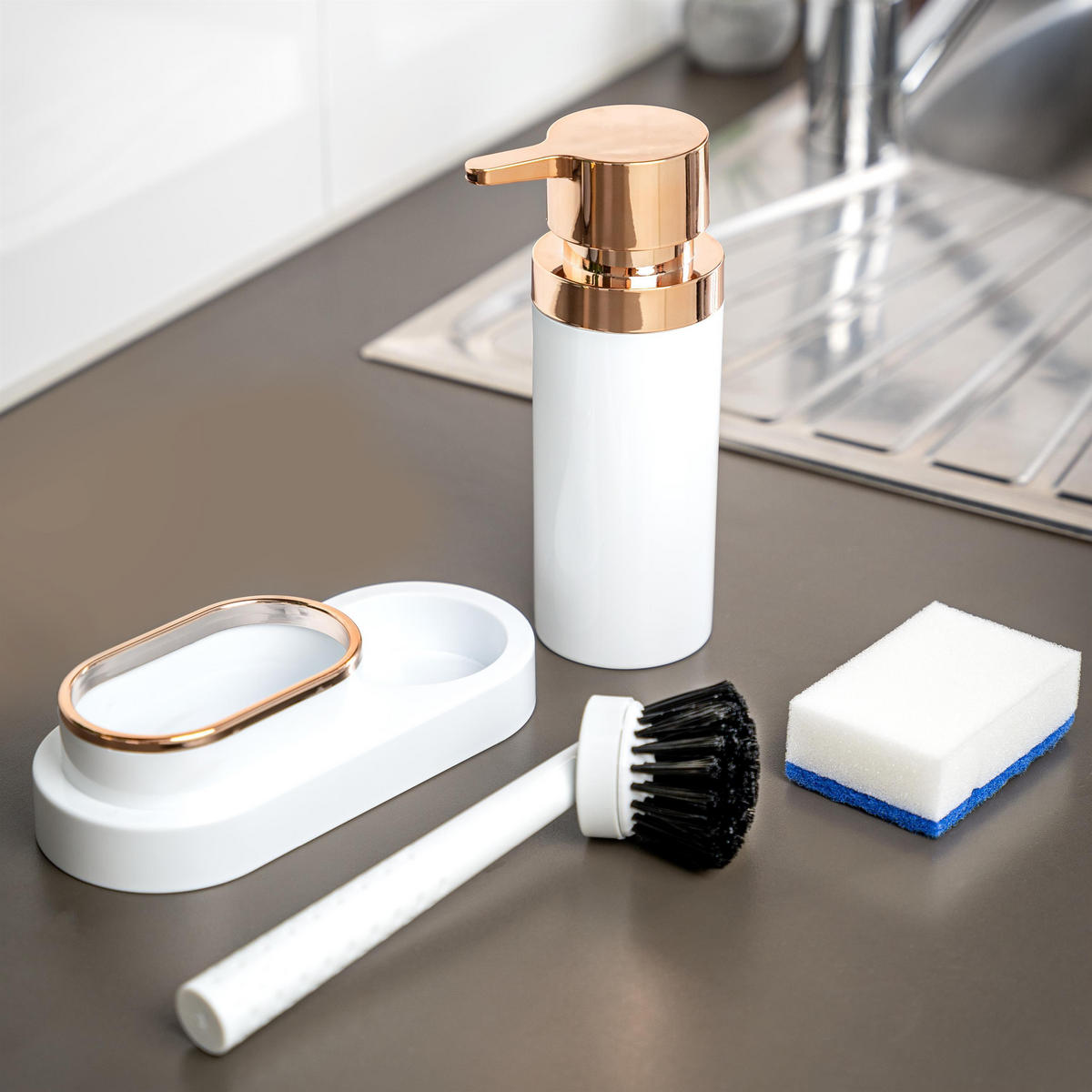 SPÜL-SET, weiß - Weiß, Kunststoff (20/8.5/20cm) - bremermann