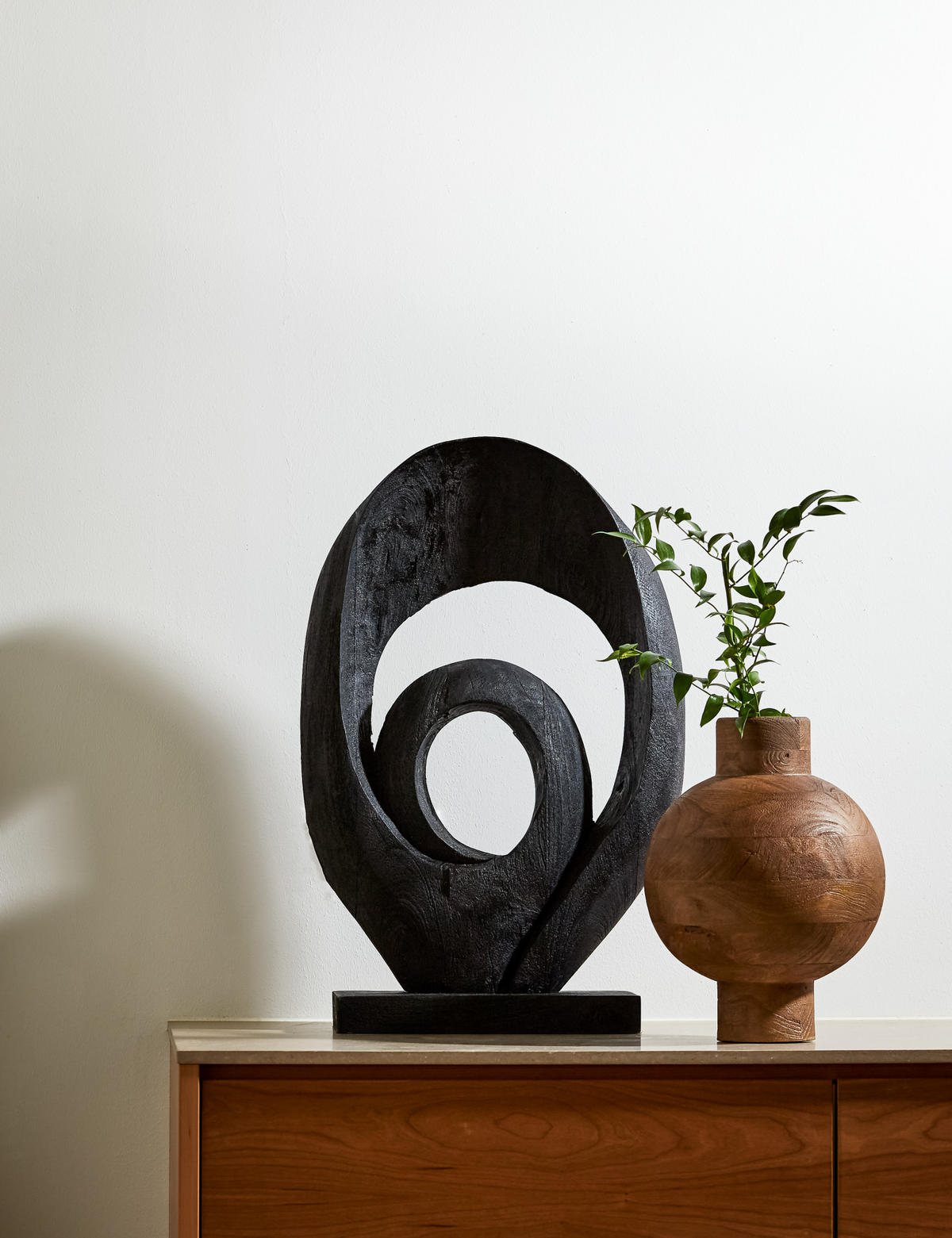 ORNAMENT Randa Schwarz 30/9/46 cm - Schwarz, Holz (9/46/30cm) - Light & Living