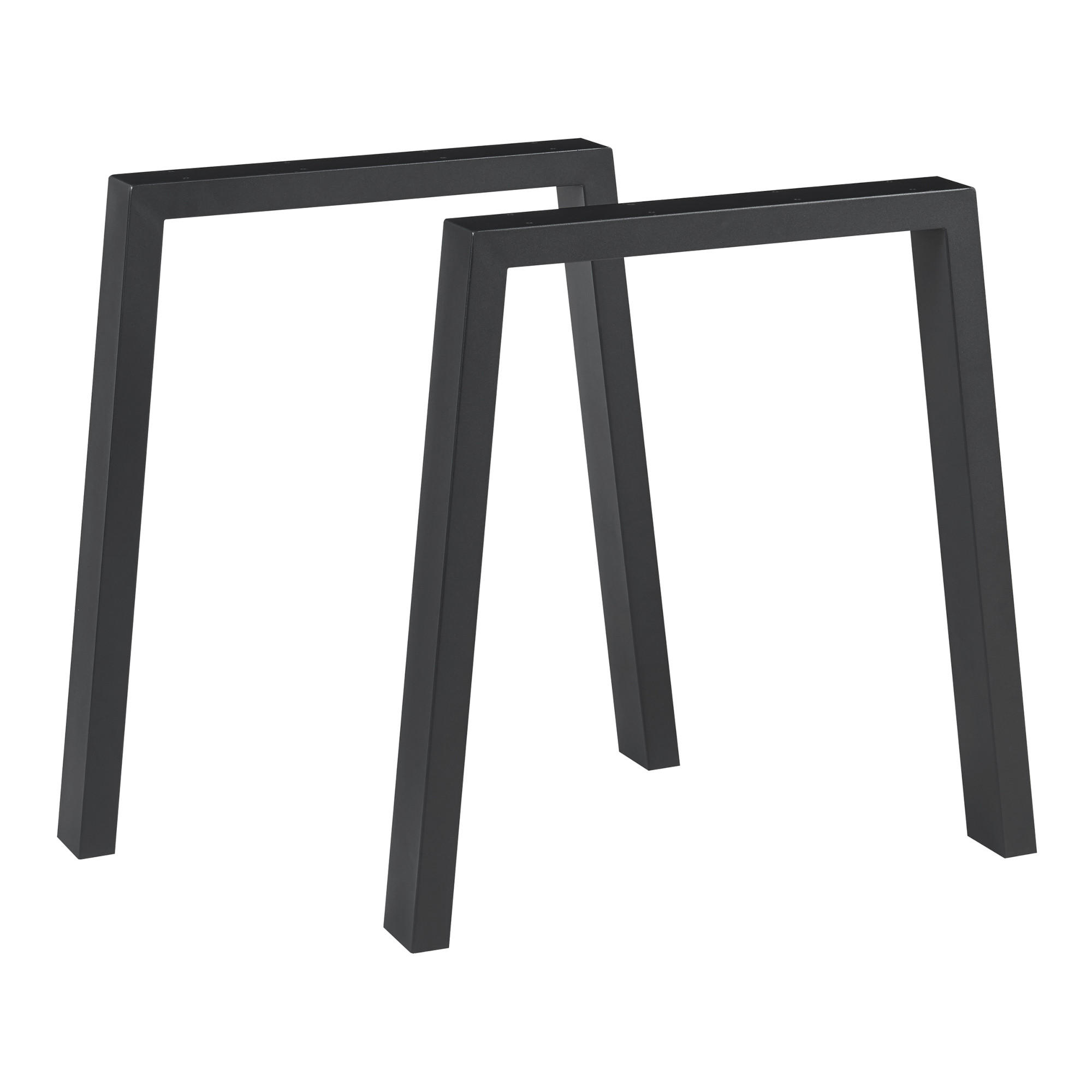 TISCHGESTELL-SET 2 TLG. Kraftisried - Schwarz, Metall (70/72/8cm) - [en.casa]