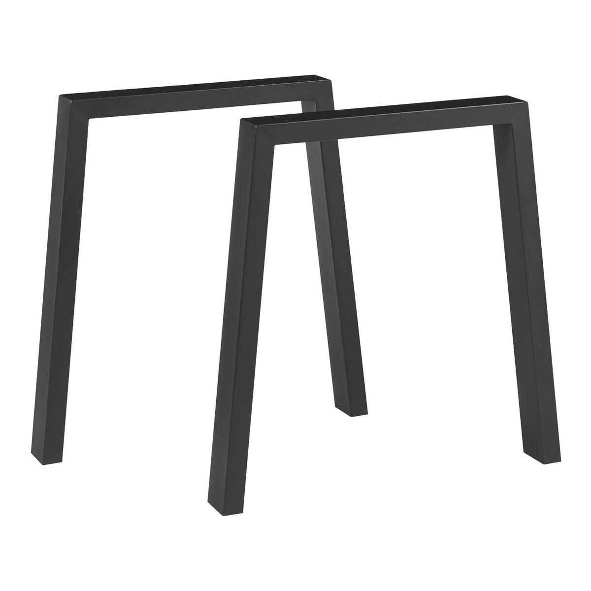 TISCHGESTELL-SET 2 TLG. Kraftisried - Schwarz, Metall (70/72/8cm) - [en.casa]