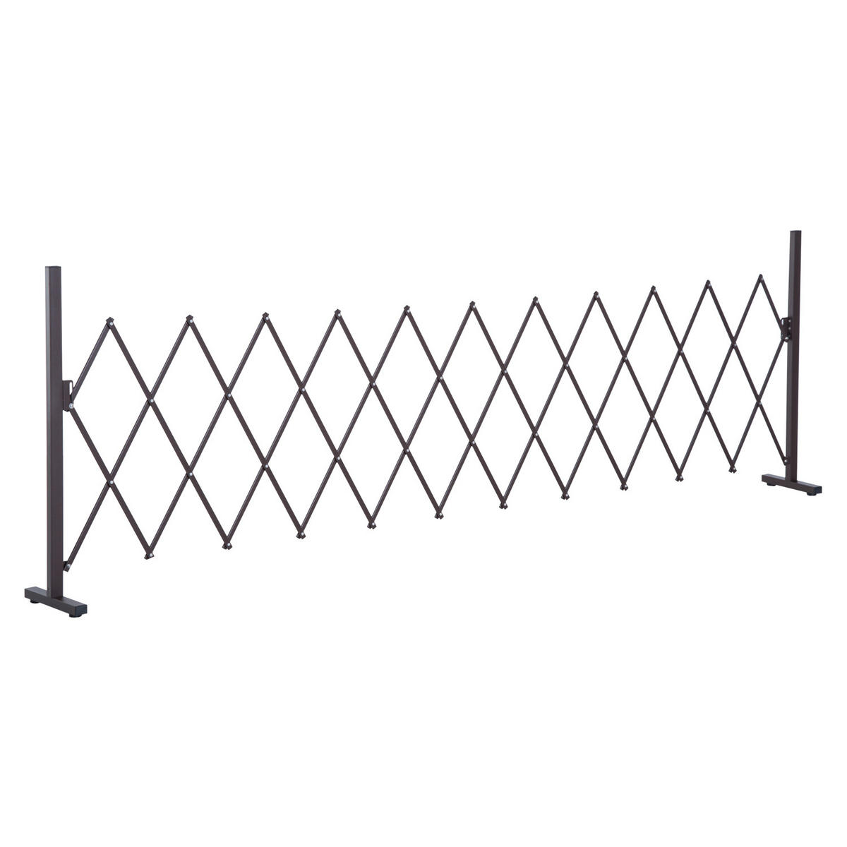 GARTENZAUN, Aluminium, Eisen, Dunkelbraun, 103,5H x 35-300L cm - Dunkelbraun, Metall (31/103cm) - Outsunny
