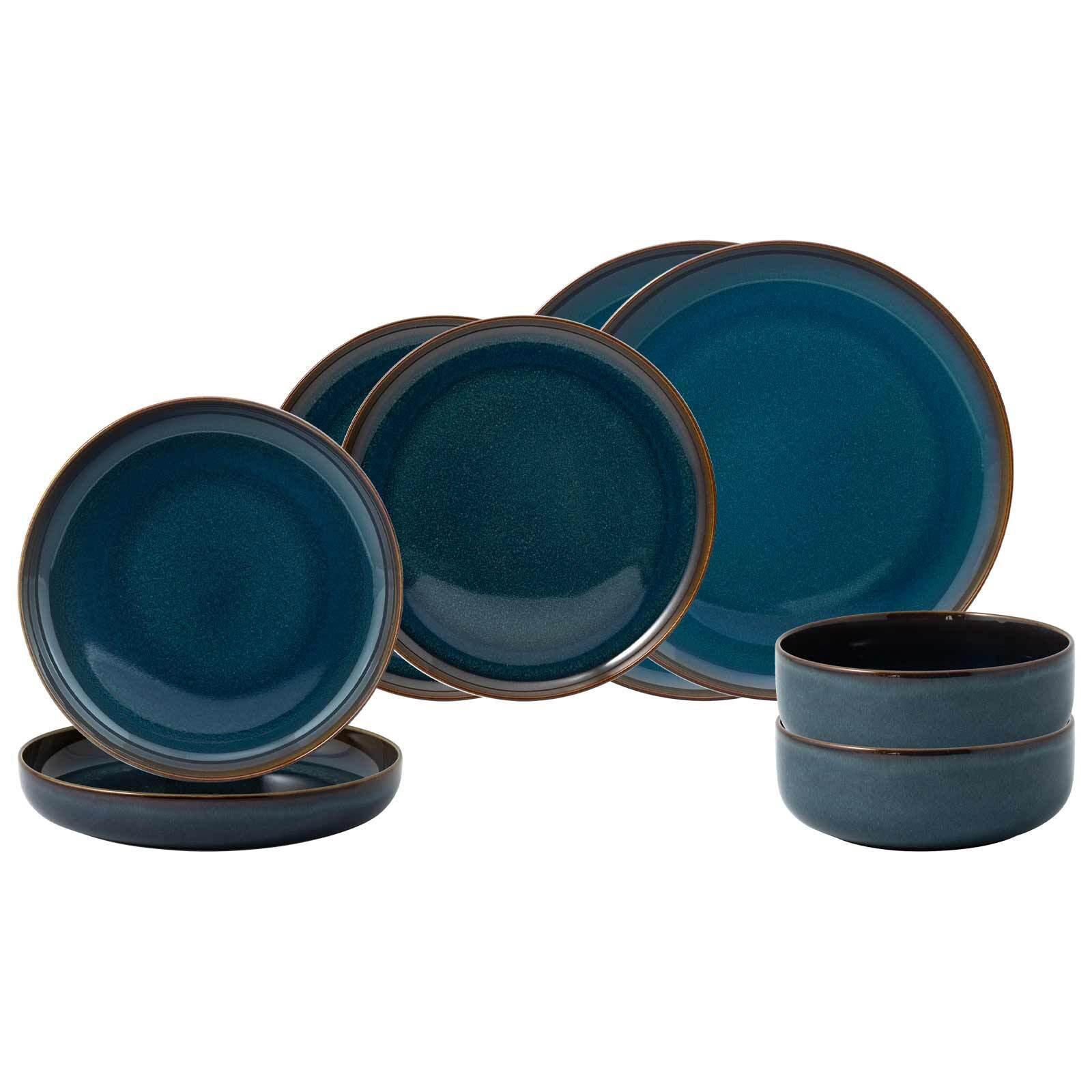 EINSTEIGER-SET Crafted Denim 8er Set - Blau, Keramik (1/1/1cm) - like.Villeroy & Boch