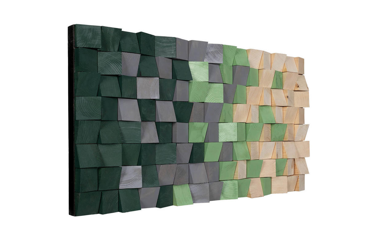 HOLZBILD Grün 98/55 cm - Grün, Holz (8/55cm) - KUNSTLOFT