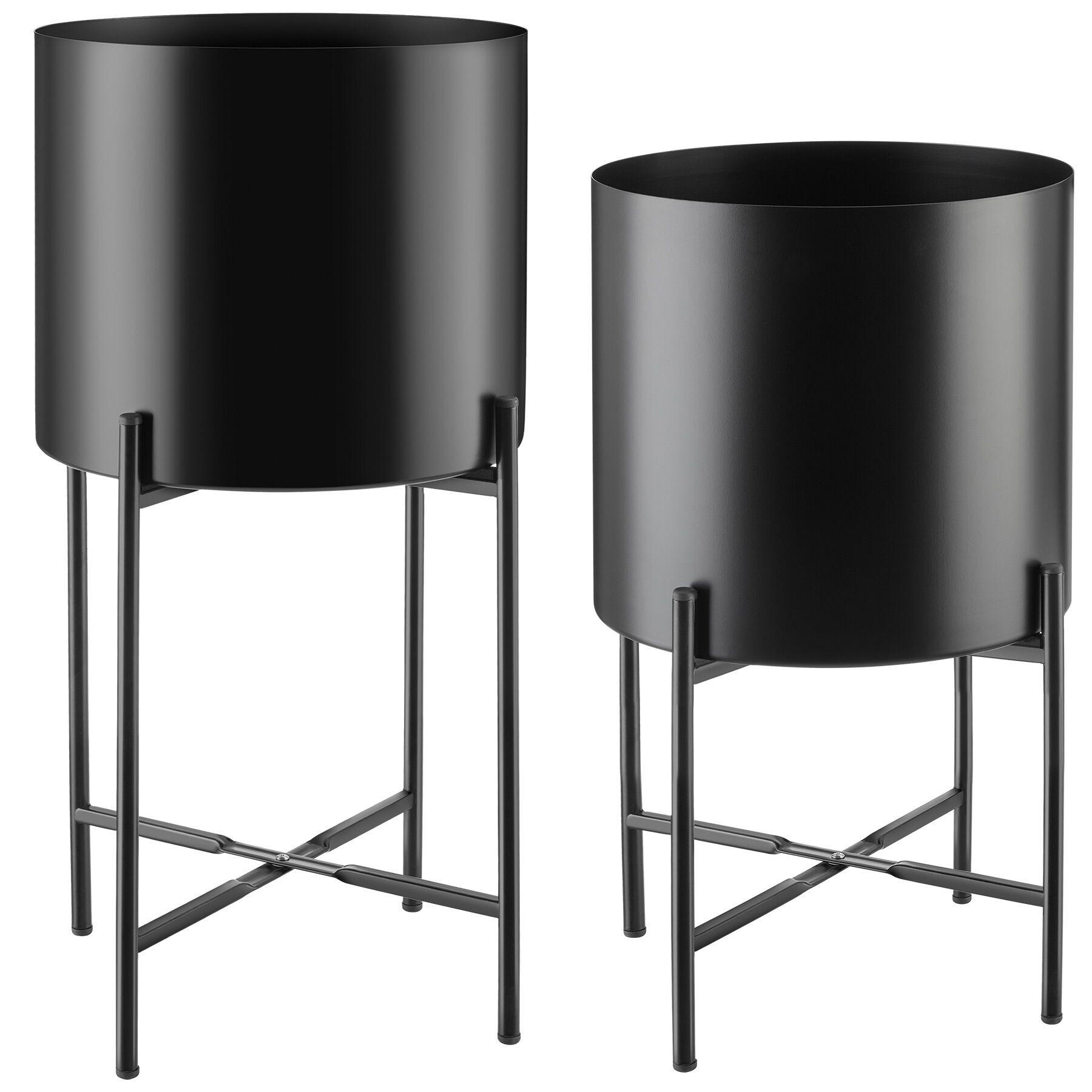 PFLANZENSTÄNDER Mine,Anti-Rutsch-Pads, Belastbarkeit je 20 kg,schwarz - Schwarz, Metall (31/56/31cm) - tectake