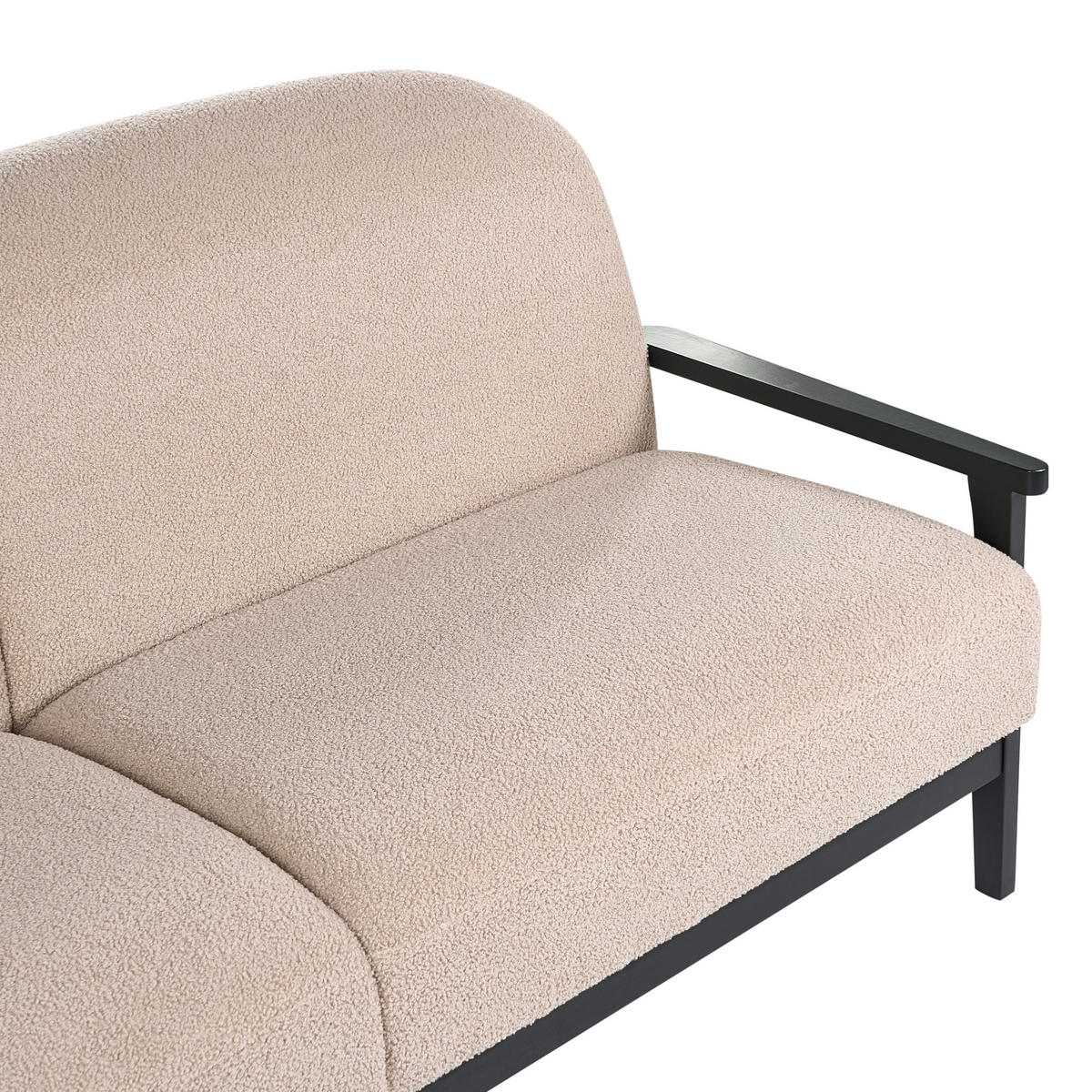 2-SITZER-SOFA Bouclé Beige Pilarne - Beige/Schwarz, Textil (153/88/84cm) - Beliani