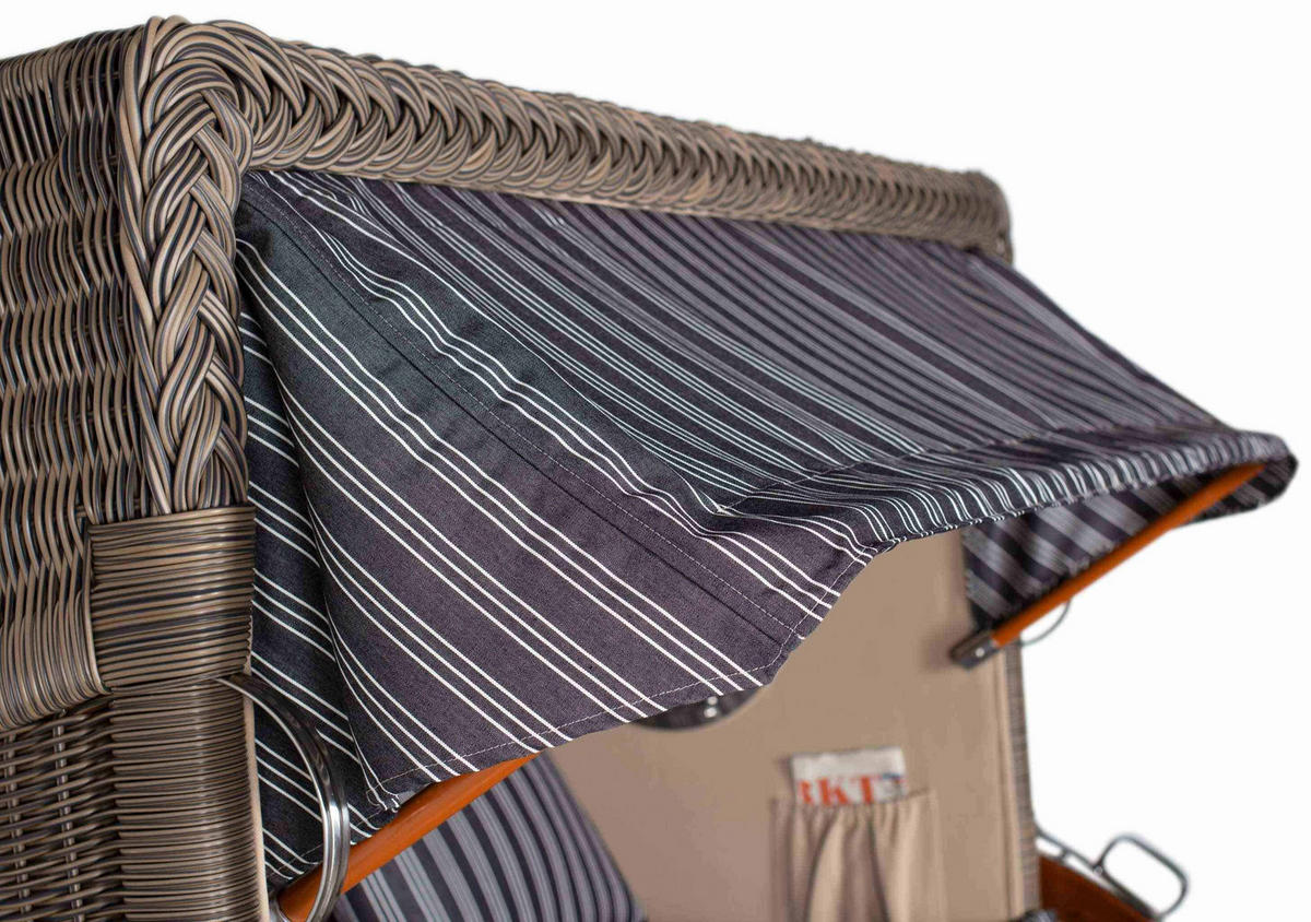 STRANDKORB 2-Sitzer Düne Mahagoni - Anthrazit/Braun, Holz/Metall (125/170/80cm) - Mr. Deko