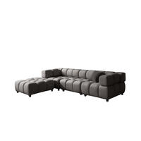 ECKSOFA L-Form Bolla, stoff Bluvel, Aschgrau, Links - Grau, Holz (288/192cm) - Kaiser Möbel