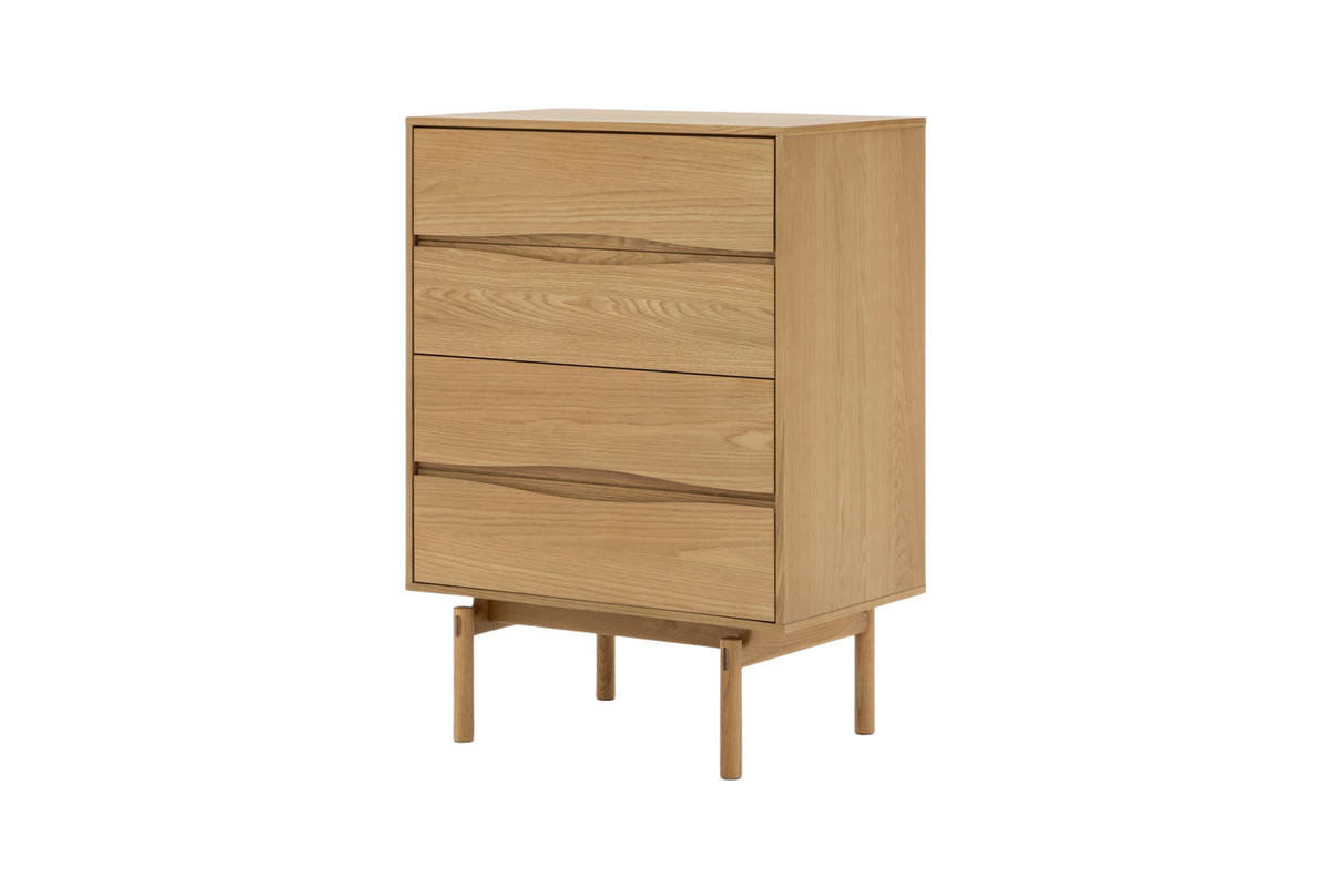 KOMMODE Celeste, Natur Massiveiche - Beige, Holz (50/115/81cm) - WOODEK