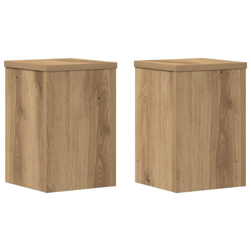 PFLANZENSTÄNDER 2er Set Artisan-Eiche 20/20/30 Cm Holzwerkstoff - Braun, Holzwerkstoff (20/30/20cm) - vidaXL