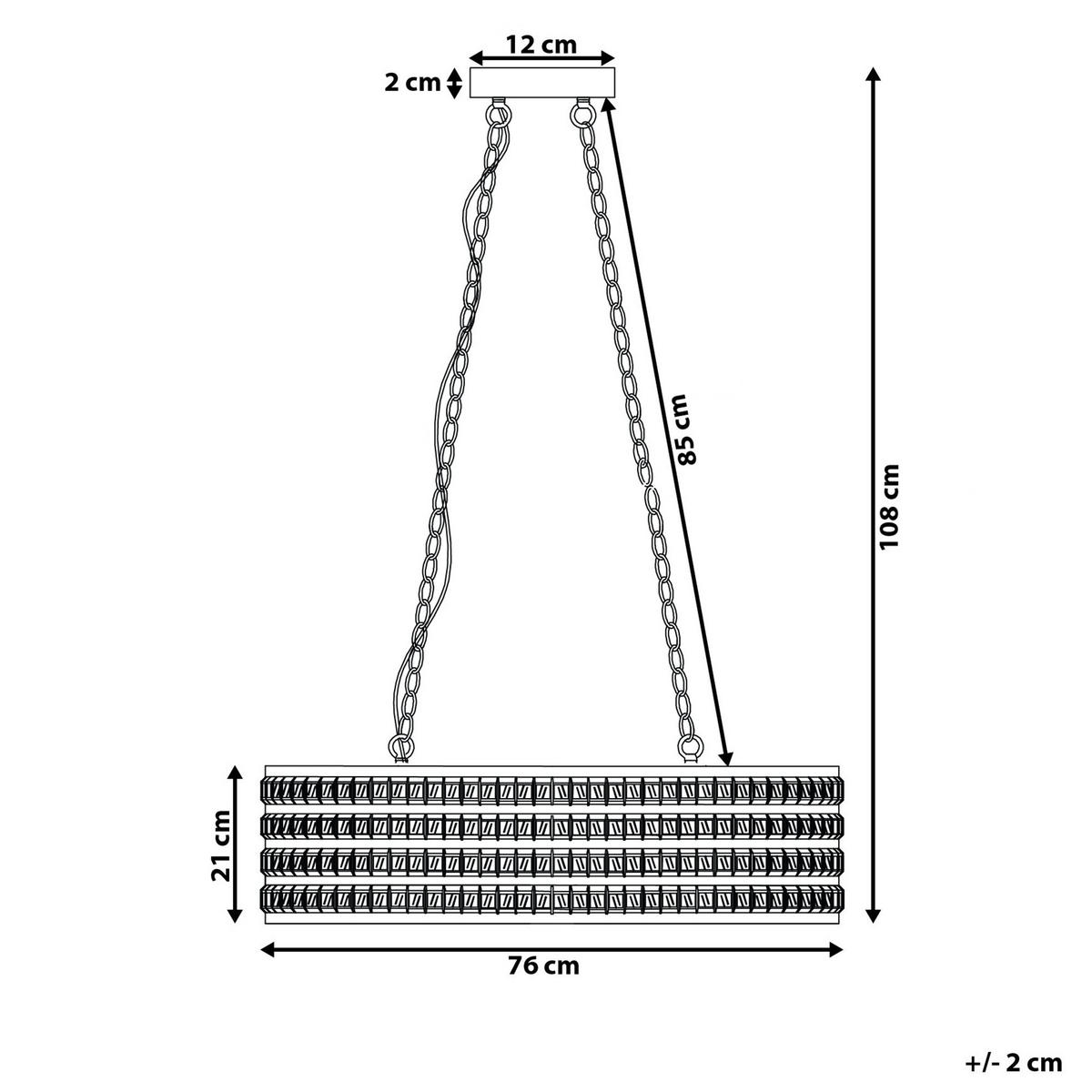 HÄNGELEUCHTE Cavone 31/76/108 cm - Silberfarben, Metall (31/76/108cm) - Beliani