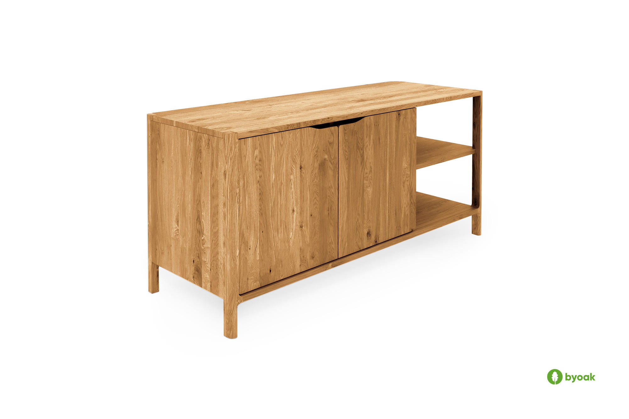 KOMMODE PAUL - Wildeiche, Holz (140/64/50cm) - byoak