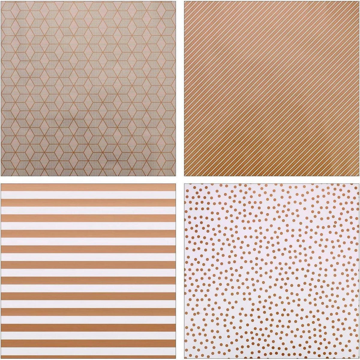 GESCHENKPAPIER 5er Set 44 cm x 3 m Gold Punkte Streifen - Multicolor, Papier (44/44/44cm)