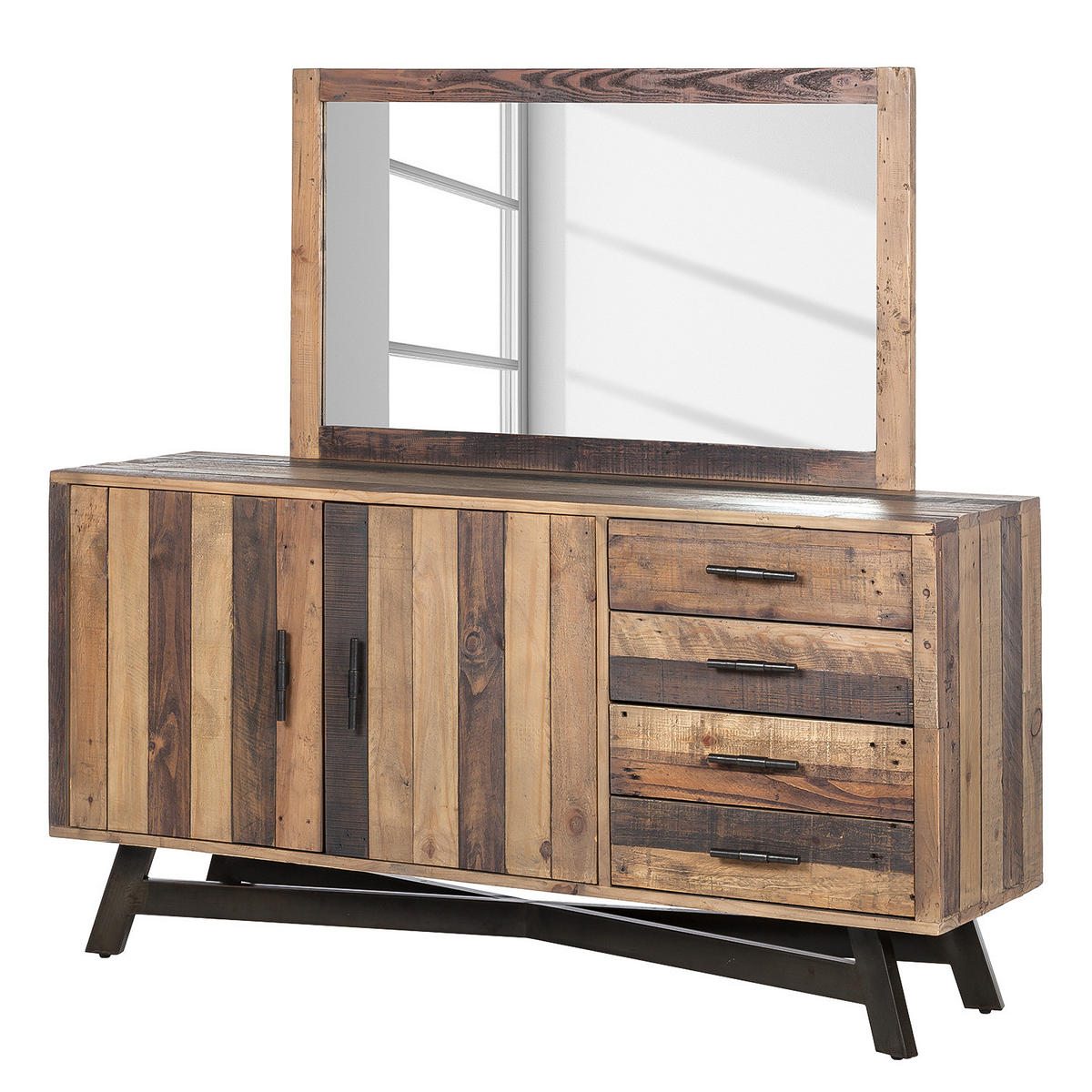 SPIEGEL rechteckig - Pinie massiv - Braun, Glas (120/70/3cm) - home24