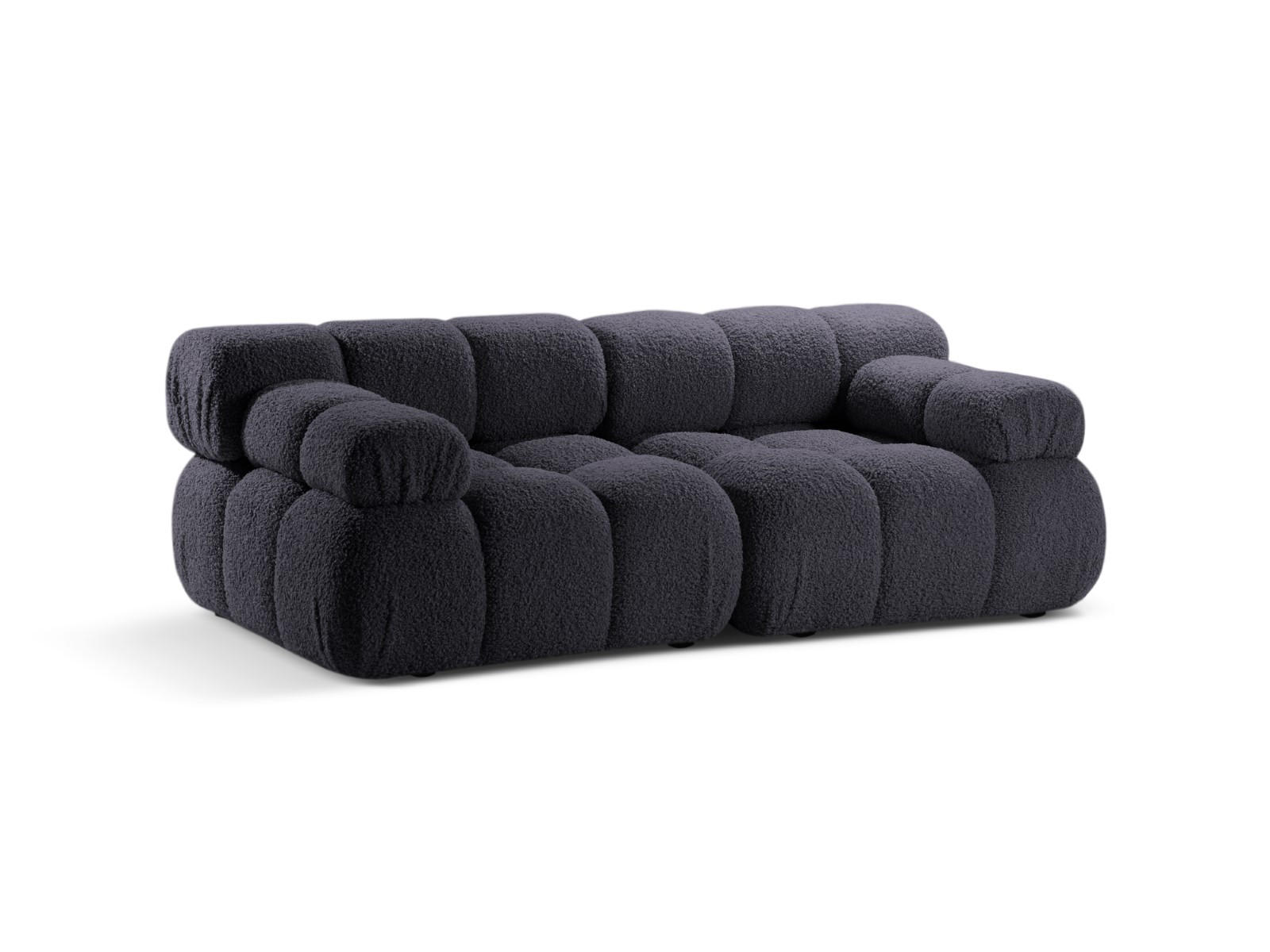 SOFA modular Bellis aus Boucle graphit 2 Sitzplätze - Graphitfarben, Textil (94/70/188cm) - Micadoni