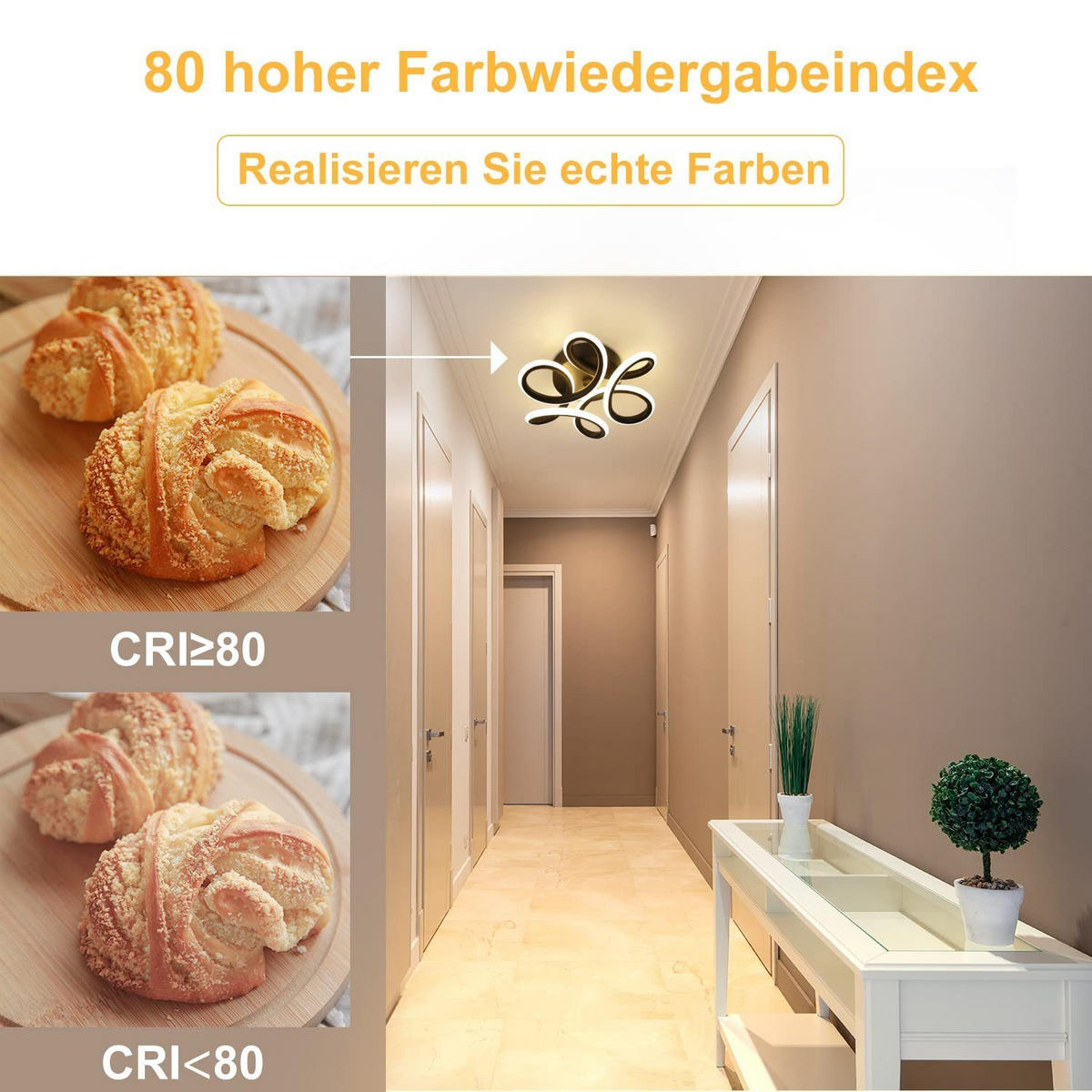 LED-DECKENLEUCHTE Naxis 27/27/9 cm - Schwarz, Metall (27/27/9cm) - Nettlife