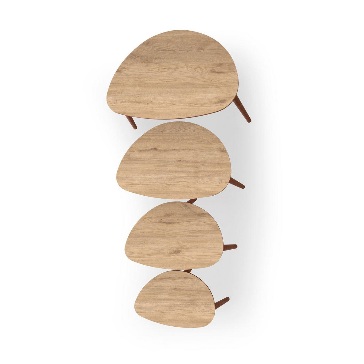 SATZTISCH Nora 4-teilig Eiche - Braun, Holz (45/68/55cm) - Habitat Garten