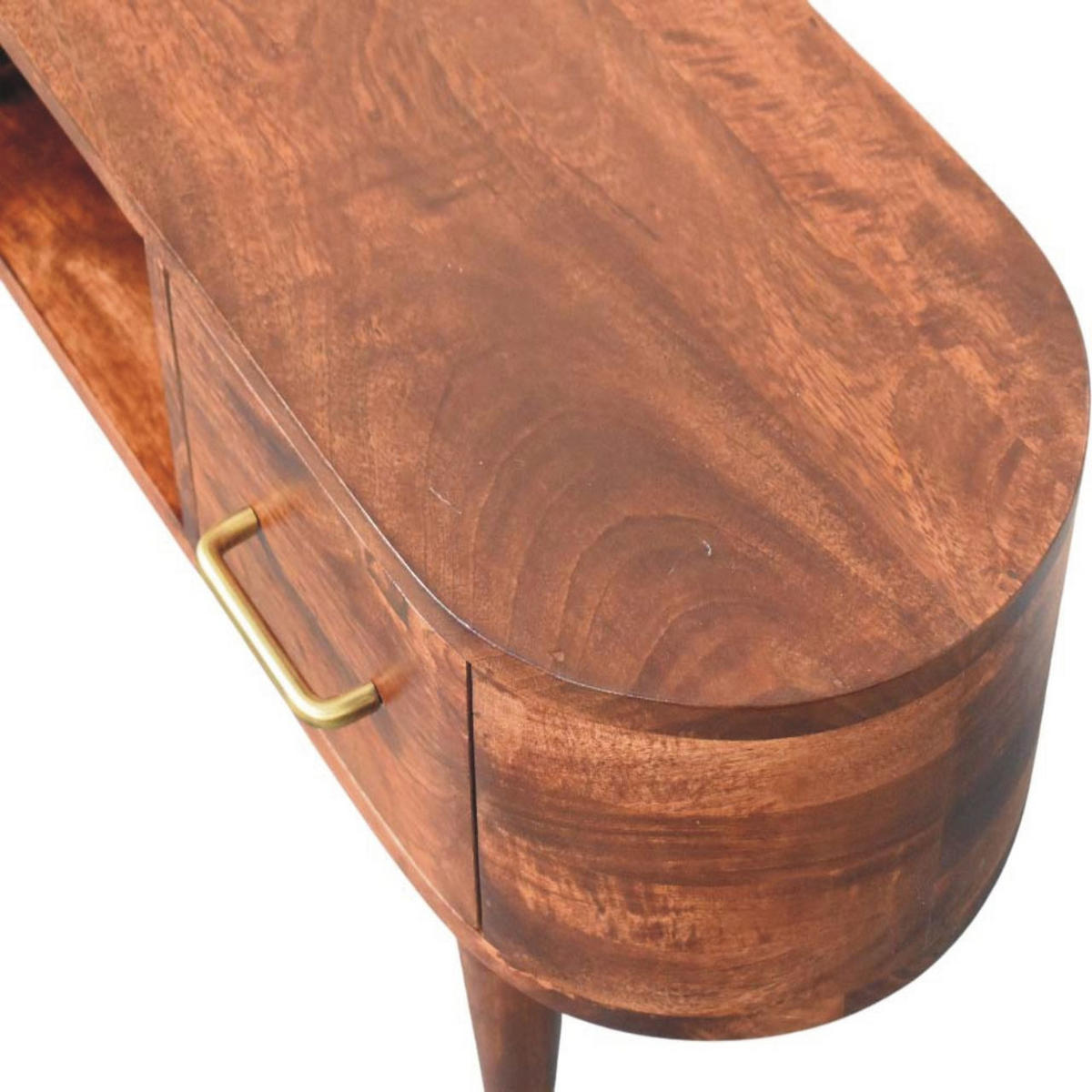 MEDIÁLNA konzola s povrchovou úpravou Wine-Wood-Oak, 2 zásuvky, 1 otvorená polica, tmavohnedá - tmavohnedá, drevo (100/40/30cm) - Artisan Furniture