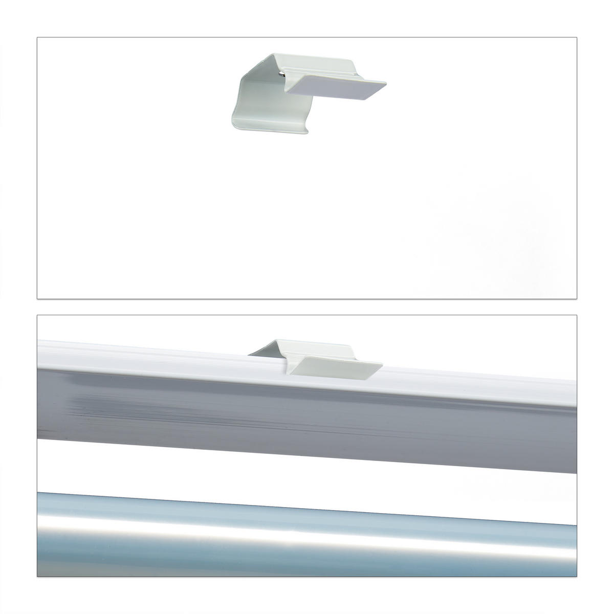 DUSCHROLLO - Transparent, Kunststoff/Metall (120/4.5cm) - Relaxdays