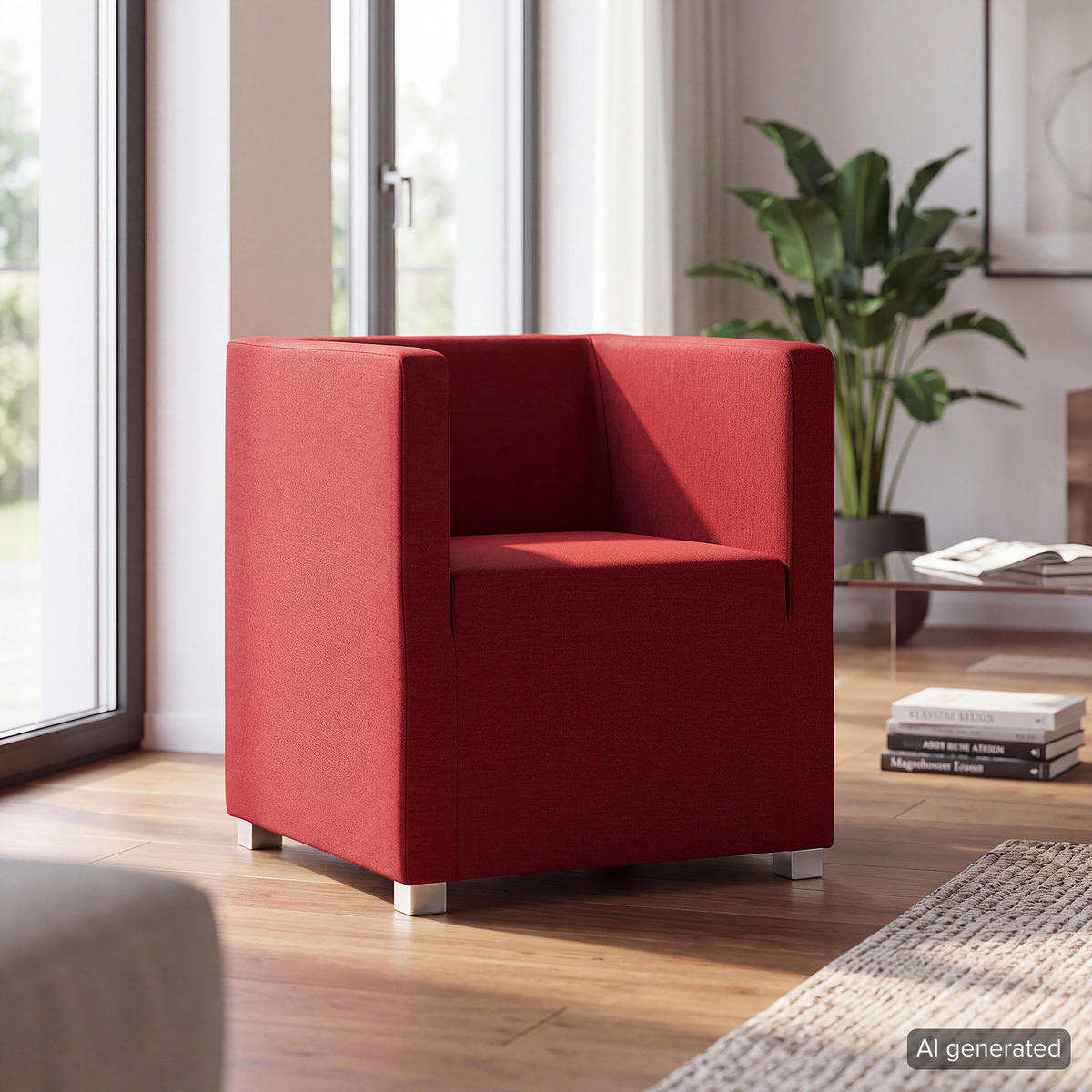 COCKTAILSESSEL - Silberfarben/Rot, Kunststoff/Textil (63/71/64cm) - home24