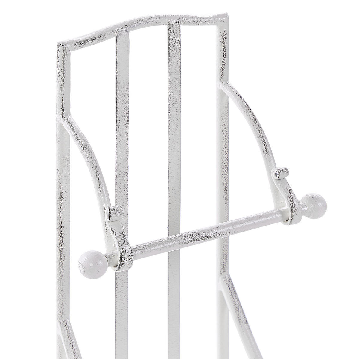 TOILETTENPAPIERSTÄNDER Metall Antik Optik weiß Brisa - Weiß, Metall (18/68/15cm) - Beliani